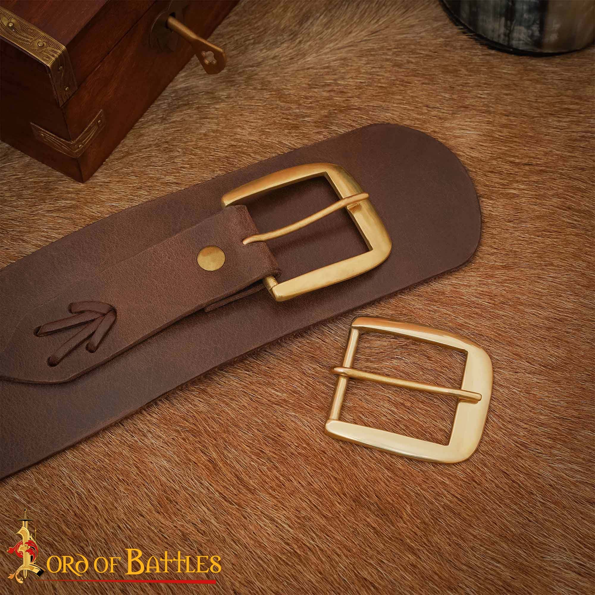 Hebilla Medieval de Latón para Cinturón - Marco Ancho para Marroquinería Histórica - Imagen 2