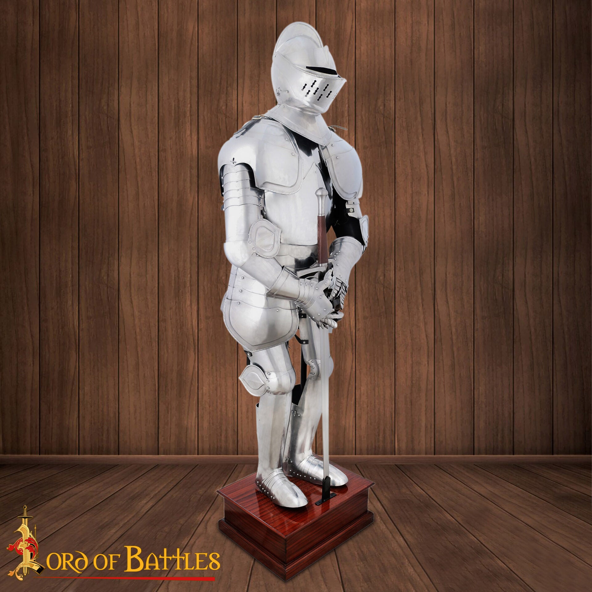 Armadura Duque de Borgoña de Acero Dulce - 75" - Calibre 18 Pulido Armadura Medieval de Cuerpo Completo - Imagen 5