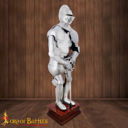 Armadura Duque de Borgoña de Acero Dulce - 75" - Calibre 18 Pulido Armadura Medieval de Cuerpo Completo - Imagen 5