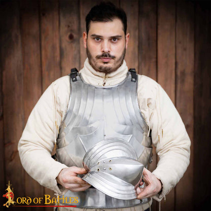 Codera Alemana del Siglo Xv Tipo a - Juego de Coderas de Acero Pulido de Calibre 18 - Protección Medieval - Imagen 1