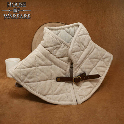 Cuello de Gambesón Medieval Acolchado con Relleno de Algodón y Hebilla de Cuero - Imagen 5