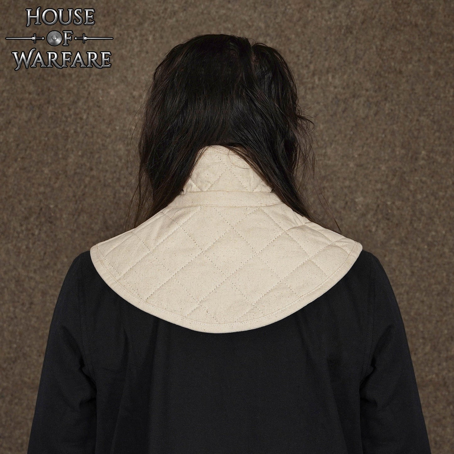 Cuello de Gambesón Medieval Acolchado con Relleno de Algodón y Hebilla de Cuero - Imagen 7
