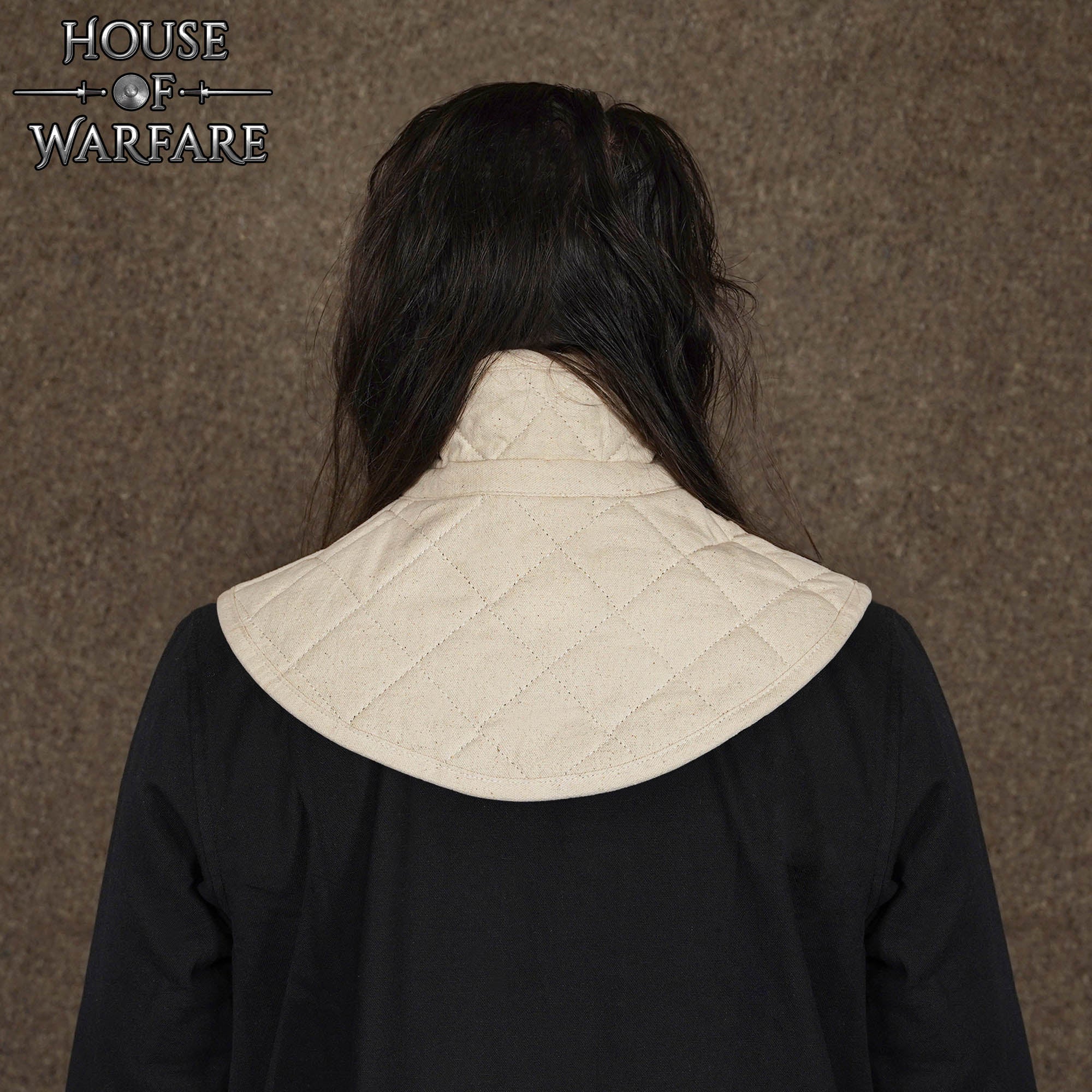 Cuello de Gambesón Medieval Acolchado con Relleno de Algodón y Hebilla de Cuero - Imagen 7