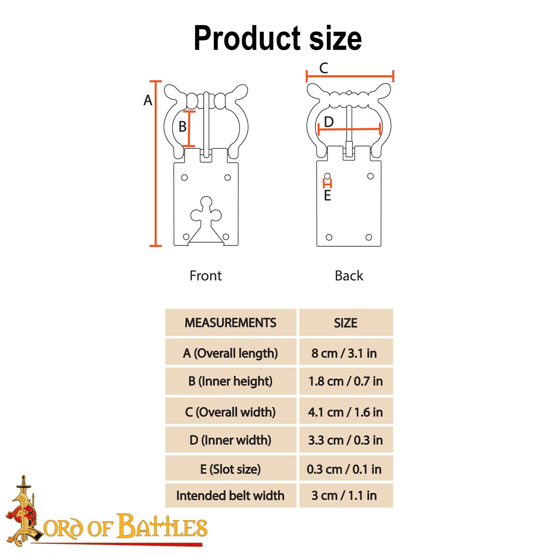 Hebilla de Cinturón de Latón Medieval - Motivo Trébol para Larp y Disfraces Históricos - Imagen 3