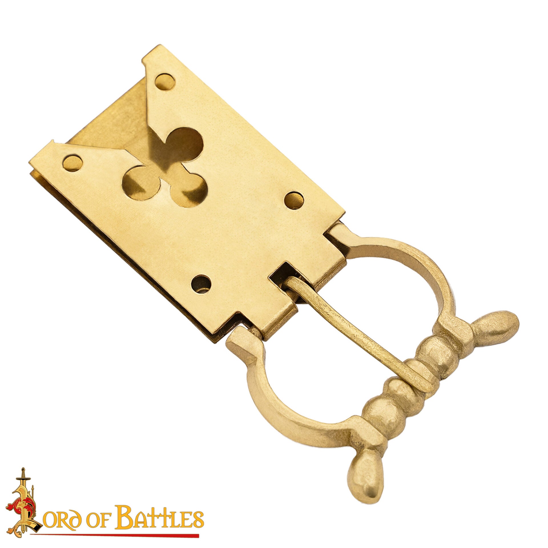 Hebilla de Cinturón de Latón Medieval - Motivo Trébol para Larp y Disfraces Históricos - Imagen 4