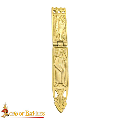 Vaina de Espada Vikinga de Latón - 16,5 Cm Guarnición Grabada con Diseño de Bisagra - Imagen 4