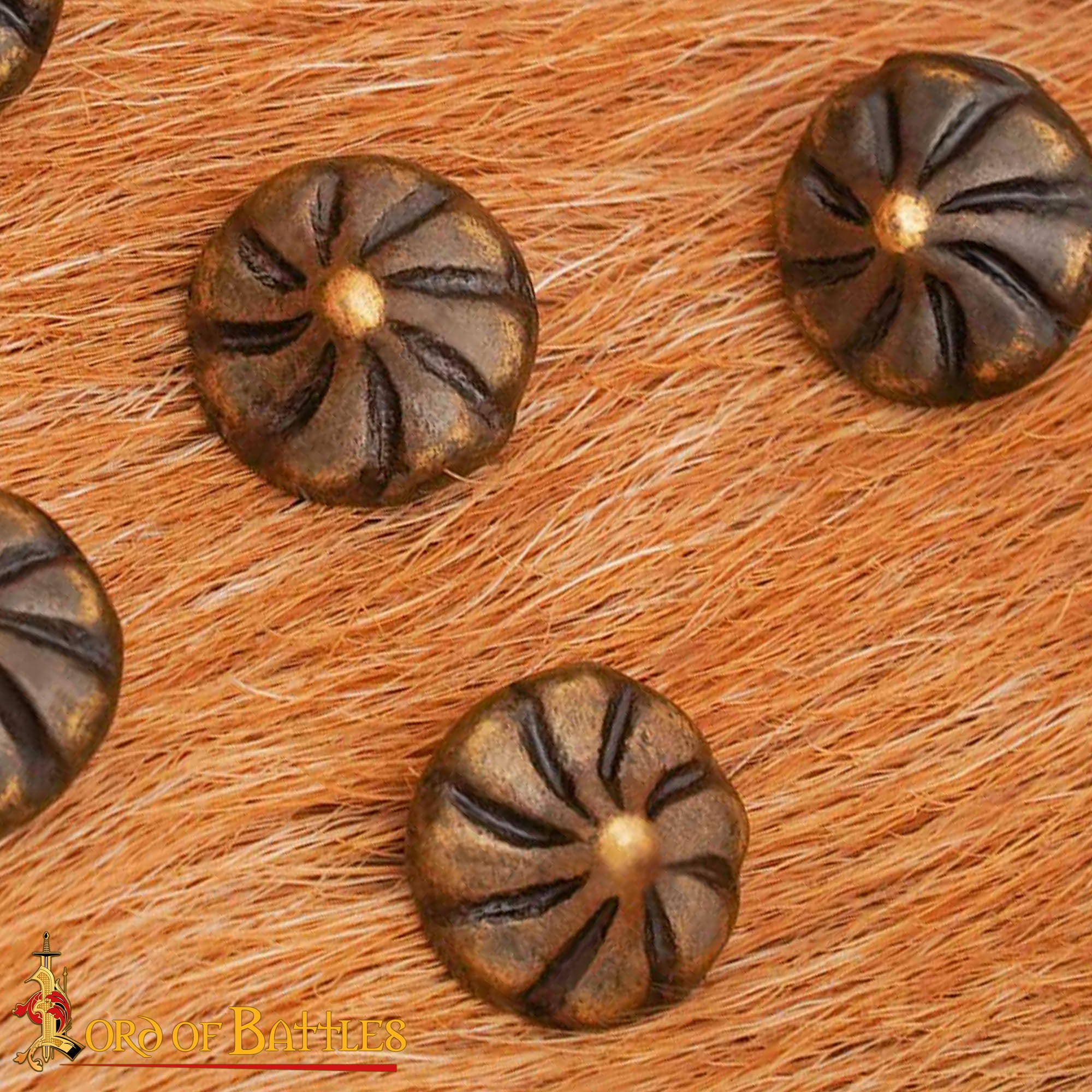 Botones Cónicos de Latón del Siglo Xv - Juego de 6 Cierres Históricos para Prendas de Vestir - Imagen 6