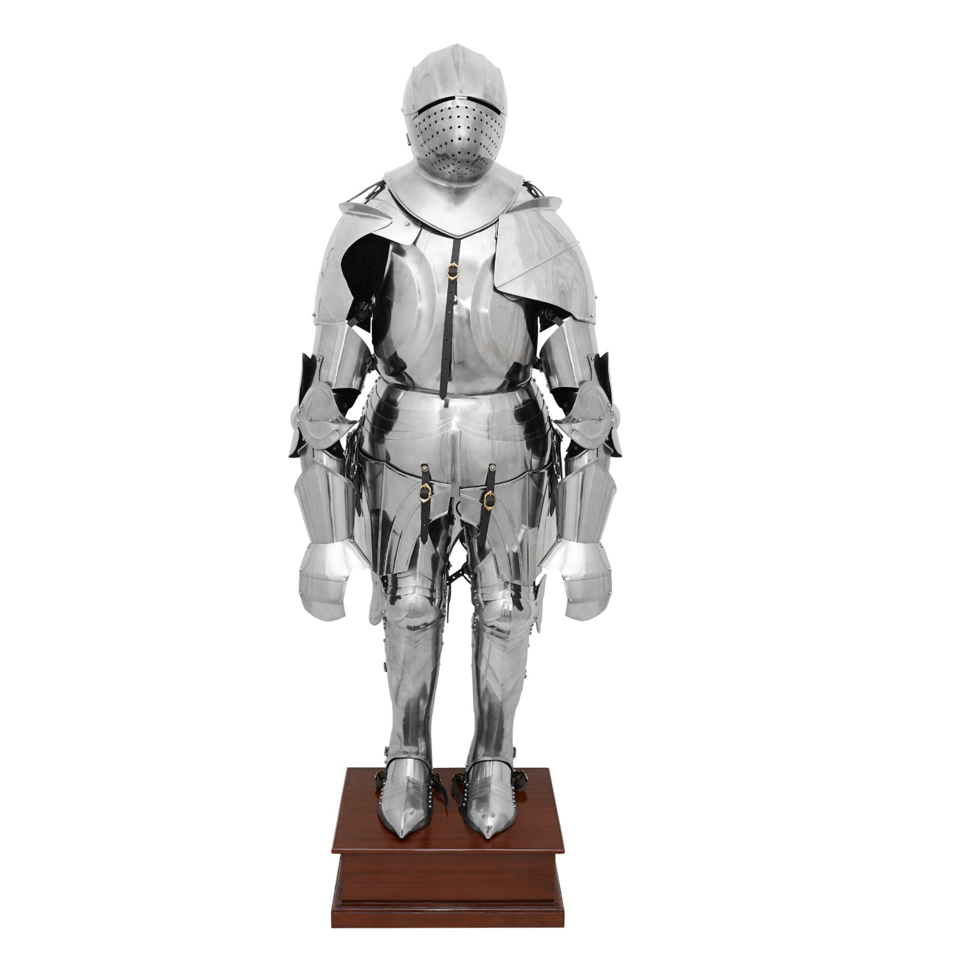 Armadura Completa Alta Medieval Italiana - Acero Dulce - 75" - Calibre 18 Acabado Pulido - Imagen 1