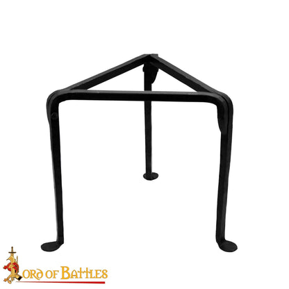 Trípode de Hierro Forjado a Mano - 9 Pulgadas Acabado Negro - Soporte Medieval para Olla de Campamento - Imagen 6