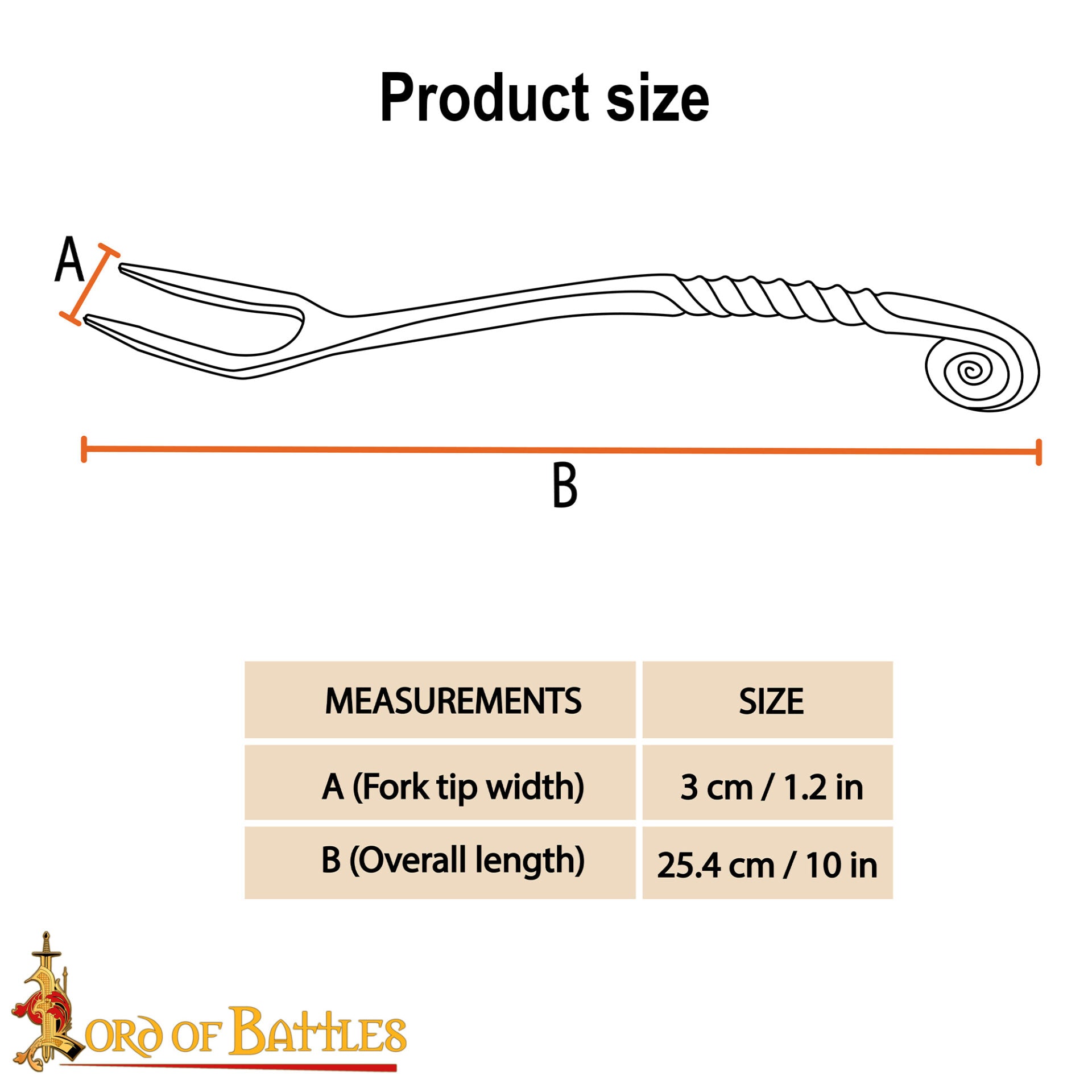 Viking Tenedor de Hierro Forjado a Mano para Ollas - Mango Retorcido Herramienta para Cocinar y Servir a Fuego Abierto - Imagen 3