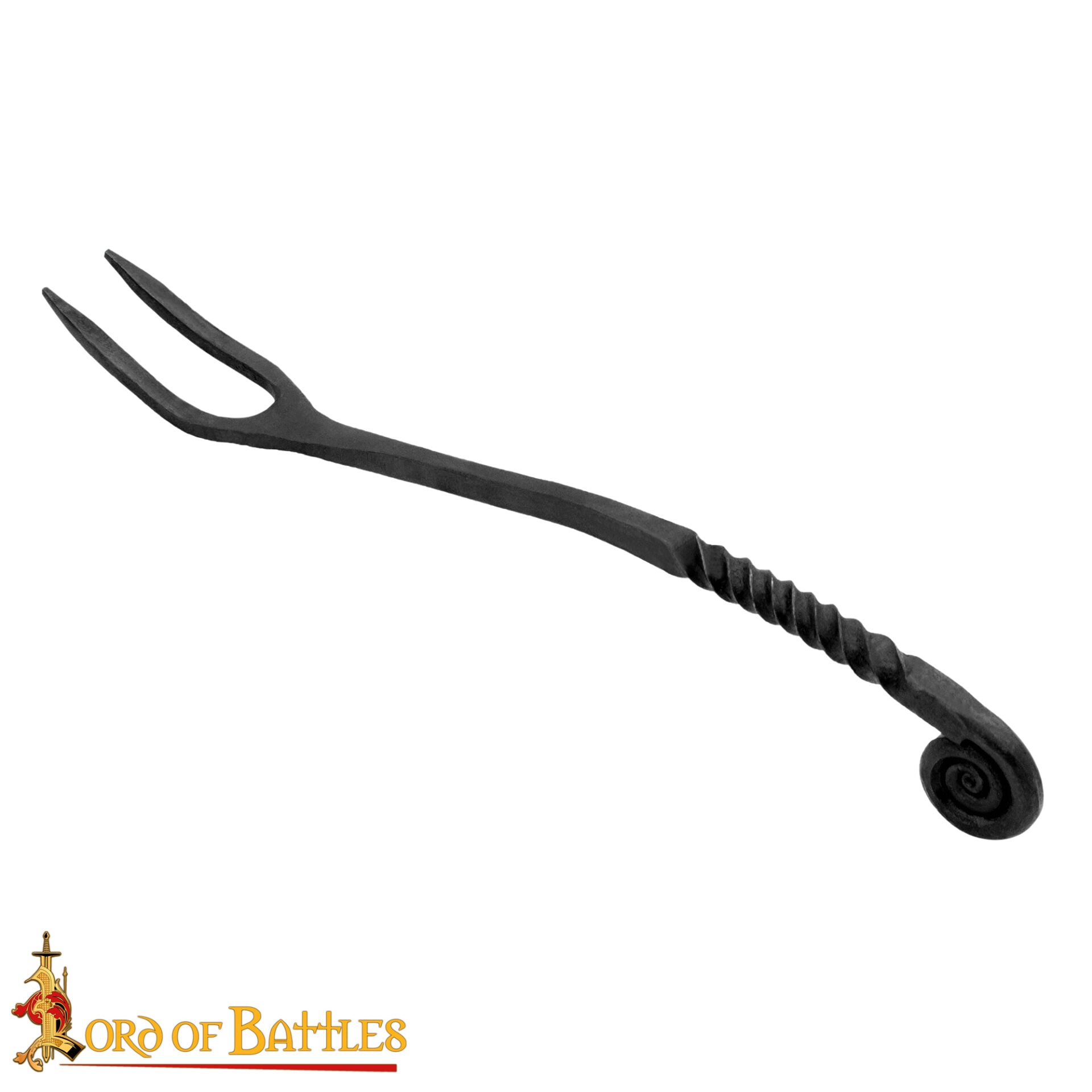 Viking Tenedor de Hierro Forjado a Mano para Ollas - Mango Retorcido Herramienta para Cocinar y Servir a Fuego Abierto - Imagen 4