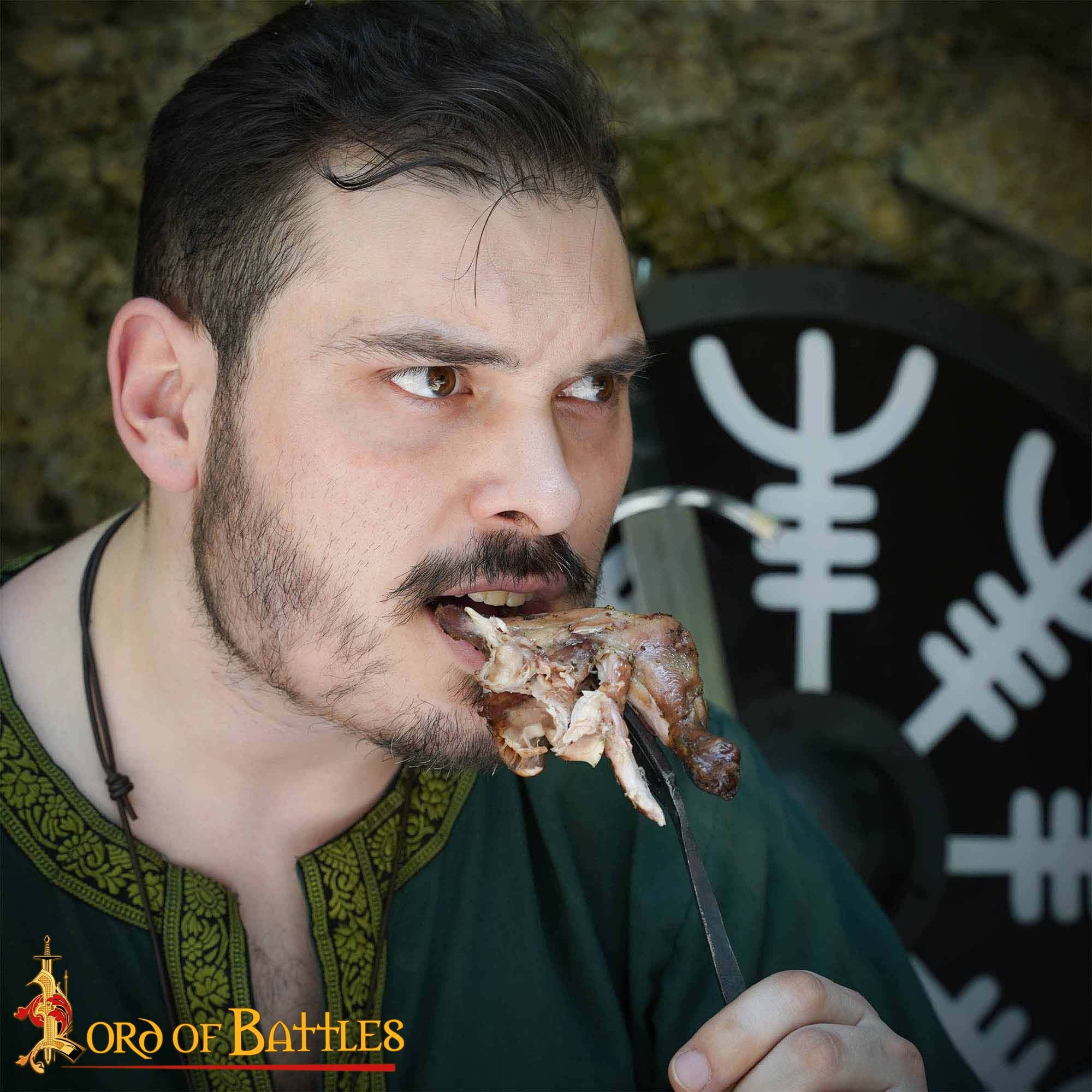 Viking Tenedor de Hierro Forjado a Mano para Ollas - Mango Retorcido Herramienta para Cocinar y Servir a Fuego Abierto - Imagen 7