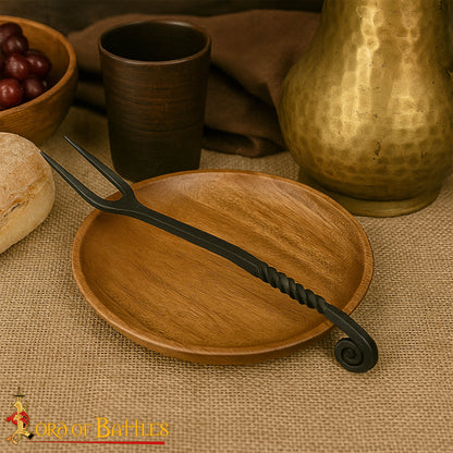 Viking Tenedor de Hierro Forjado a Mano para Ollas - Mango Retorcido Herramienta para Cocinar y Servir a Fuego Abierto - Imagen 1