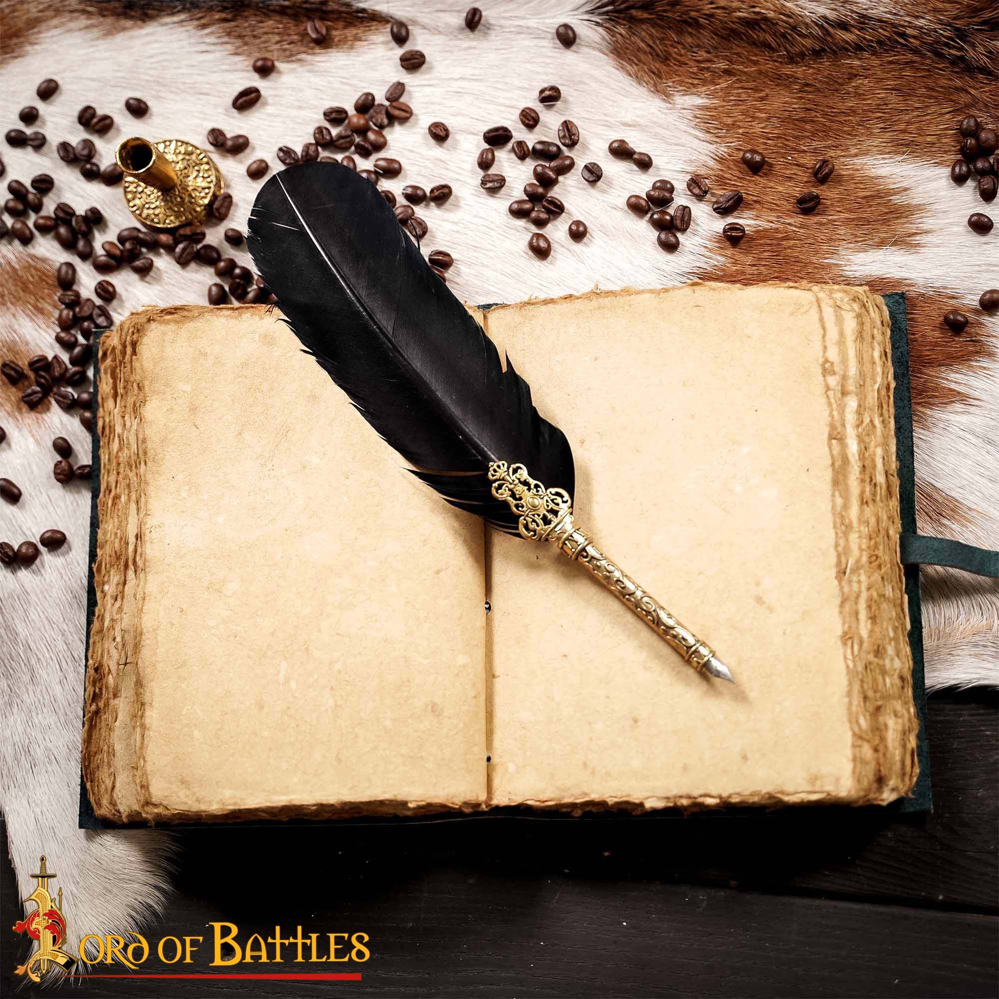 Diario Medieval de Cuero con Papel Antiguo -verde - Diario Hecho a Mano - Imagen 6