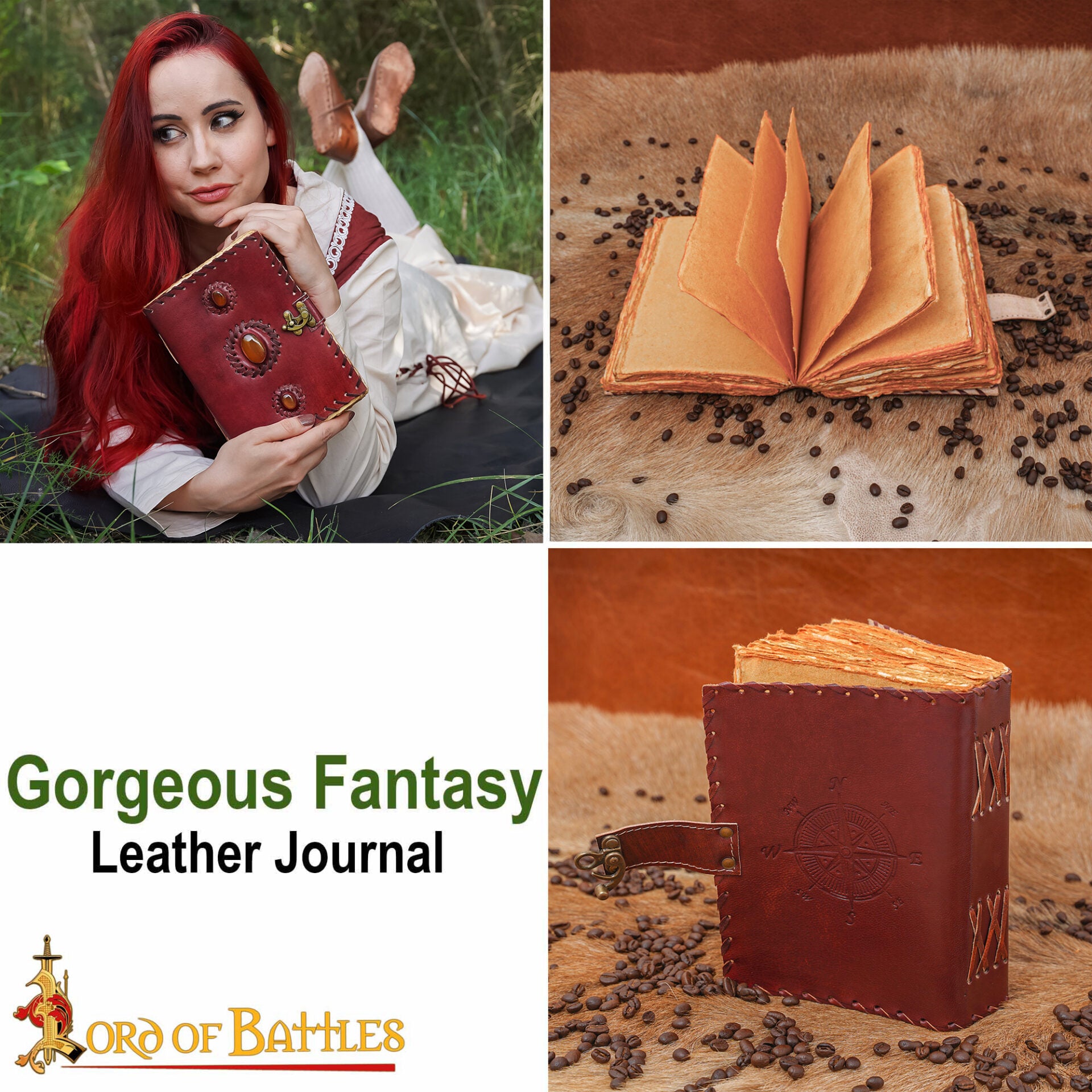 Diario Medieval de Notas de Piel Auténtica Hecho a Mano - Imagen 9