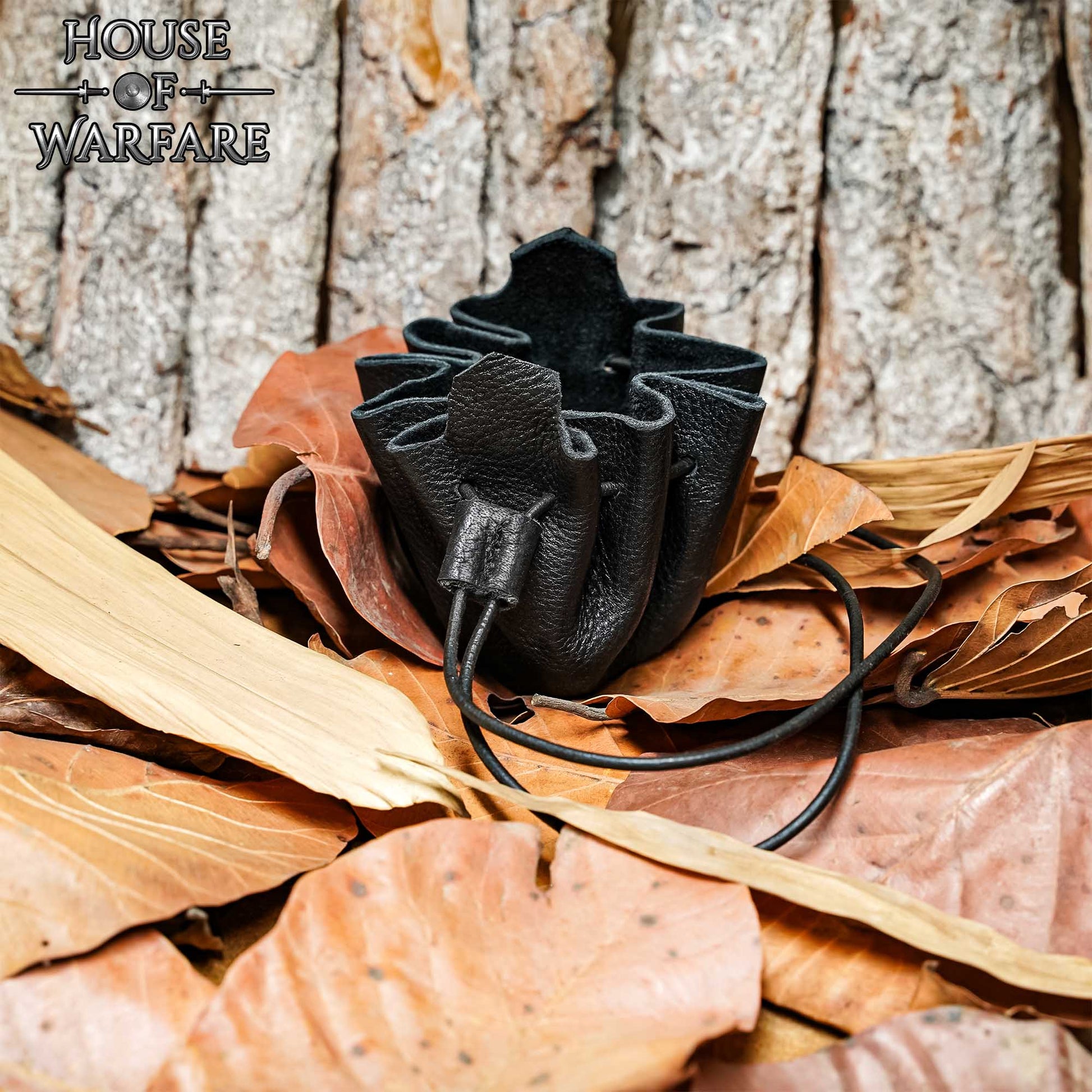 Monedero Pequeño de Cuero - Bolsita Artesanal Negra con Cordón para Monedas, Dados, Joyas - Imagen 8