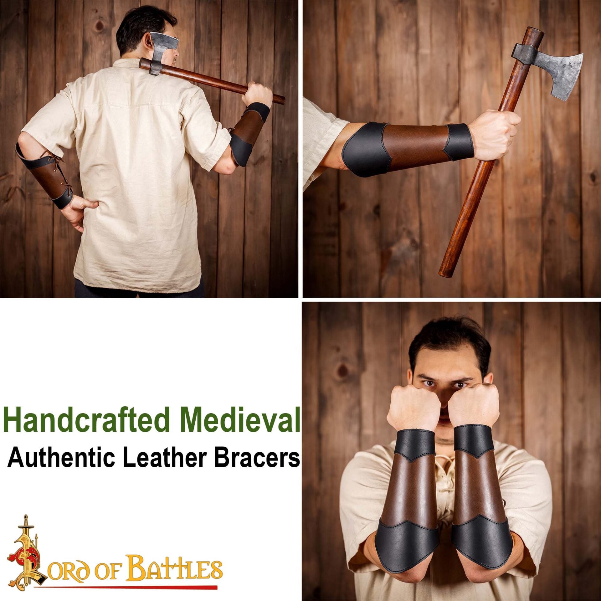 Brazaletes de Cuero Estilo Élfico Hechos a Mano - Par de Guardabrazos Marrón Auténtico - Imagen 8