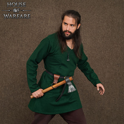 Rana Medieval de Cuero con Anillo de Hierro Torcido Forjado a Mano - Porta Cinturón Marrón para Hachas, Espadas y Herramientas - 6 "x1.5" - Imagen 2