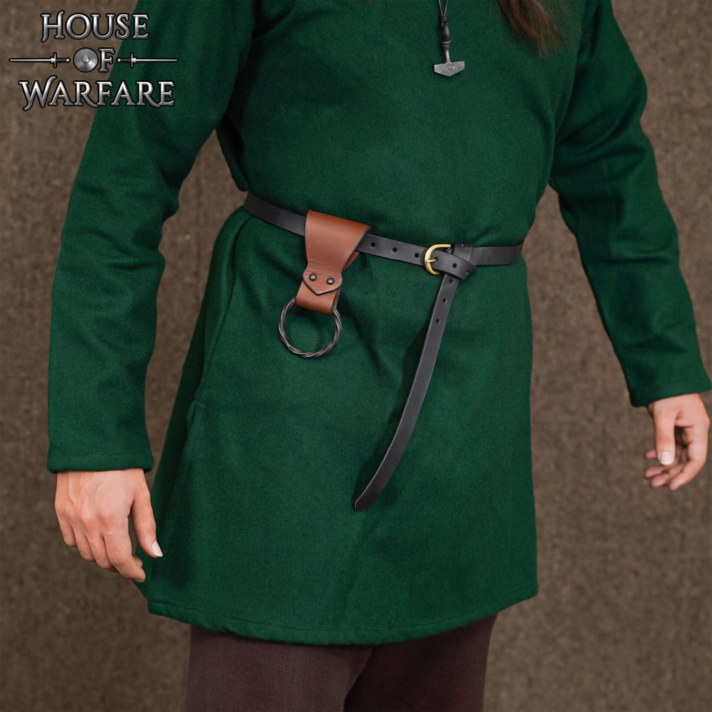Rana Medieval de Cuero con Anillo de Hierro Torcido Forjado a Mano - Porta Cinturón Marrón para Hachas, Espadas y Herramientas - 6 "x1.5" - Imagen 6