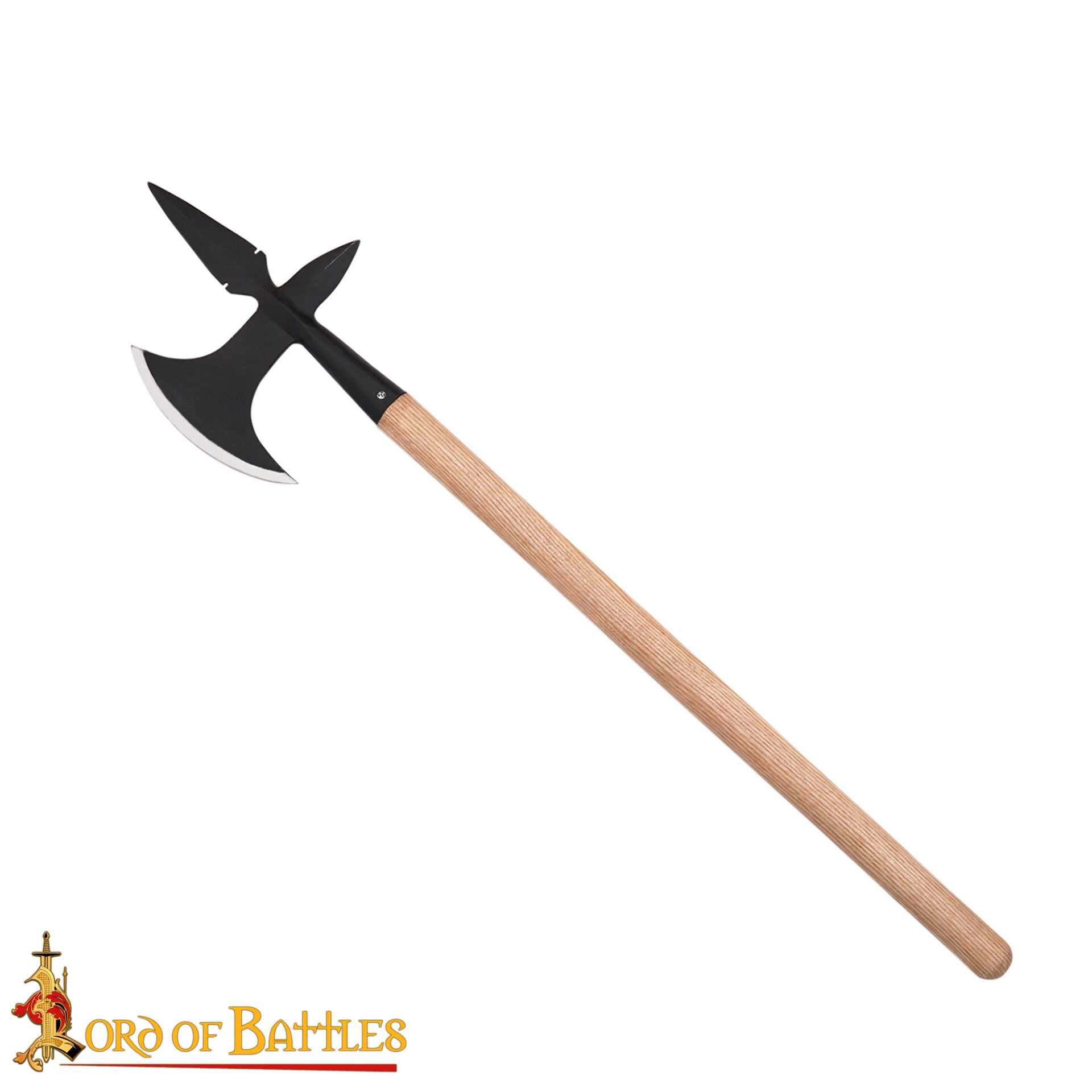 Hacha de Batalla Medieval Forjada a Mano con Mango de Madera de Fresno Hacha de Guerra de Acero Al Carbono - Imagen 4