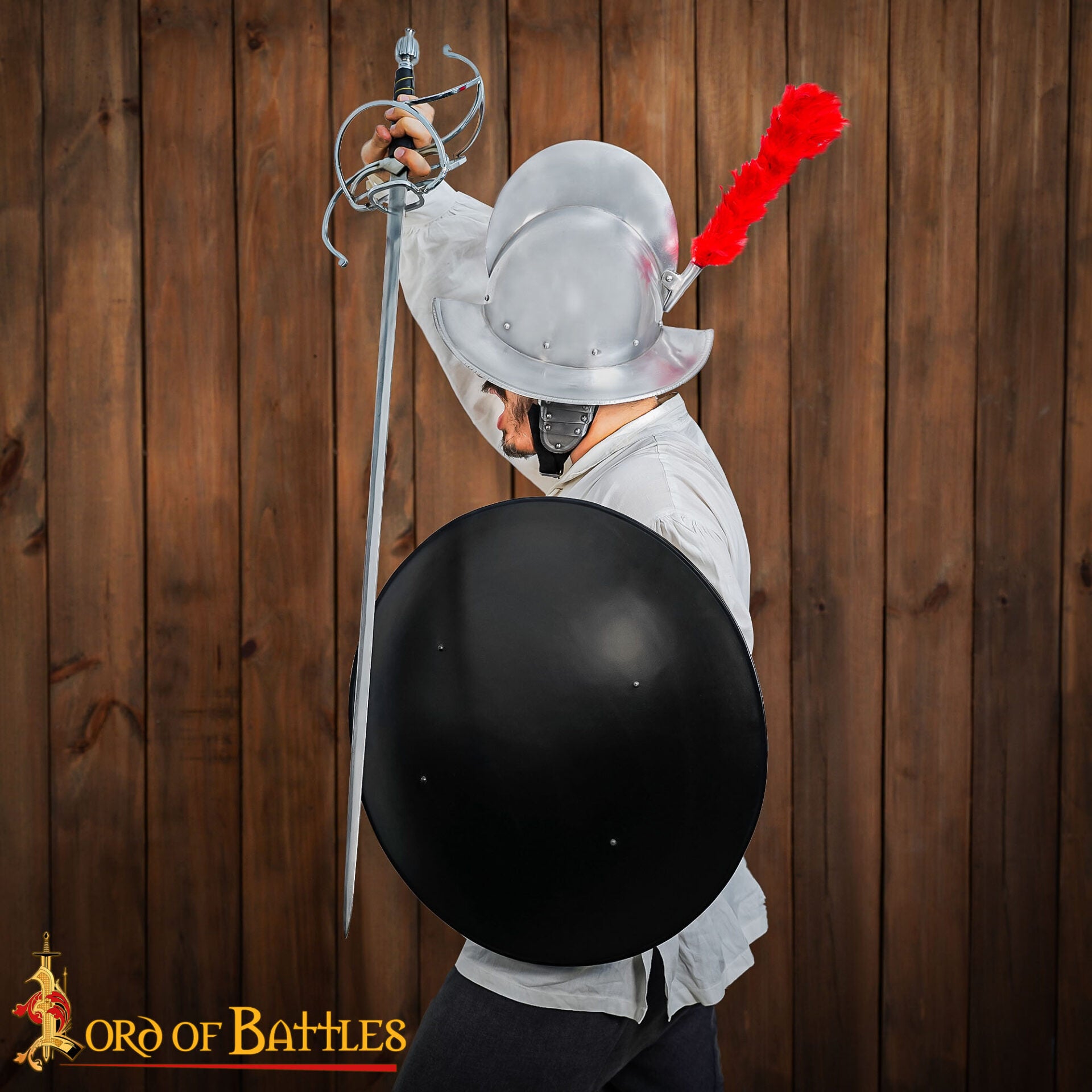 Escudo Redondo de Acero con Asa Central - 22" - Negro - Acero Calibre 18 - Imagen 2