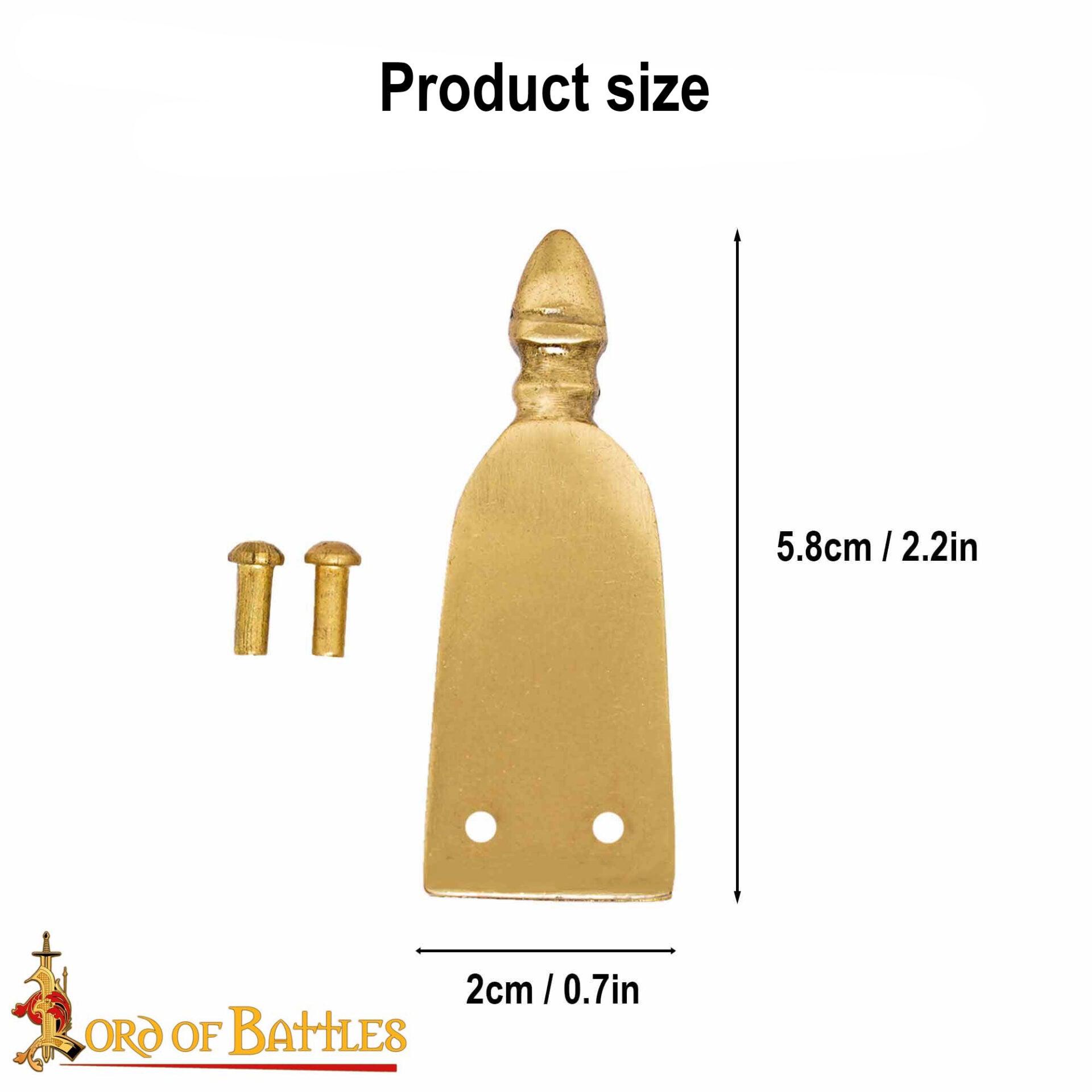 Chape Medieval de Latón para Cinturón - Terminal de Cinturón con Remaches para Cinturones de Cuero - Imagen 16