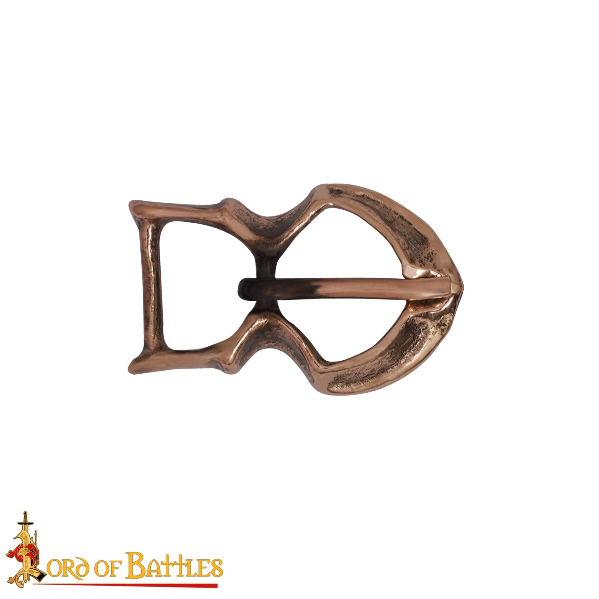 Hebilla de Cinturón Medieval de Bronce - Auténtico Ajuste de Cuero Estilo Vikingo y Normando - Imagen 4