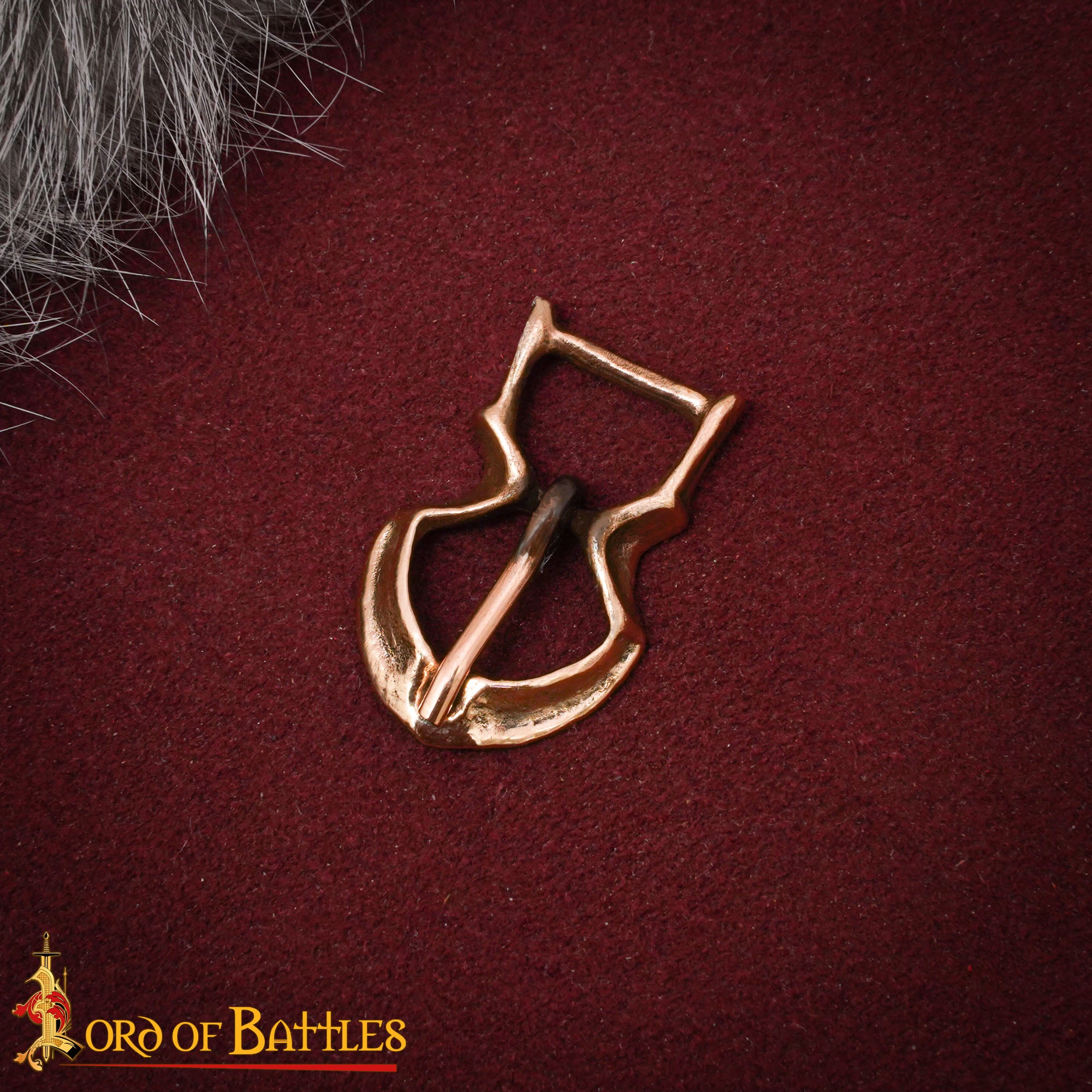 Hebilla de Cinturón Medieval de Bronce - Auténtico Ajuste de Cuero Estilo Vikingo y Normando - Imagen 1