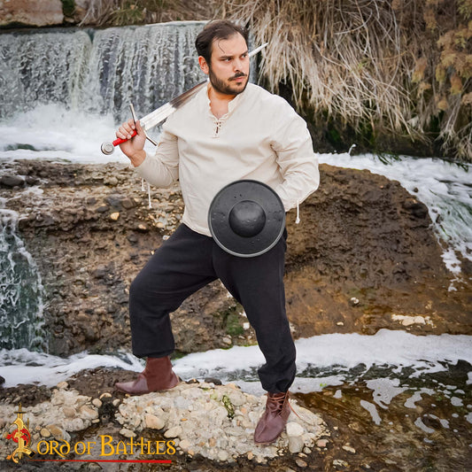 Escudo Medieval con Empuñadura de Madera | Larp & Display - Imagen 2