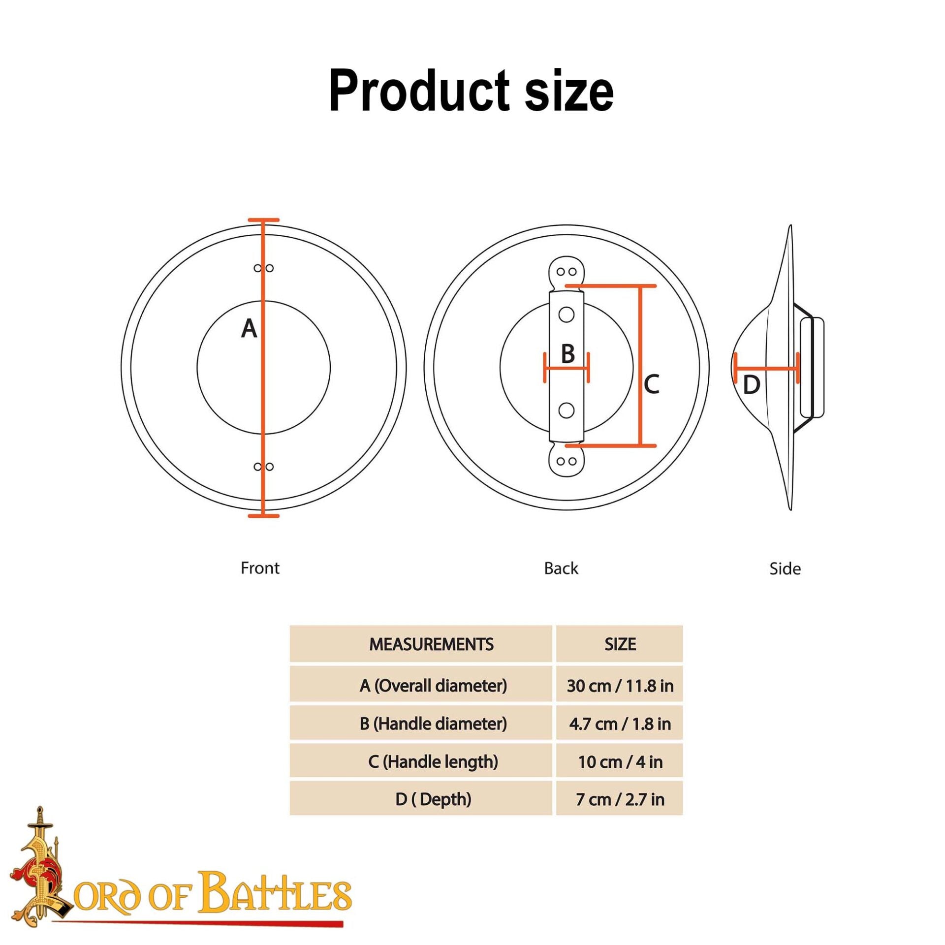 Escudo Medieval con Empuñadura de Madera | Larp & Display - Imagen 3