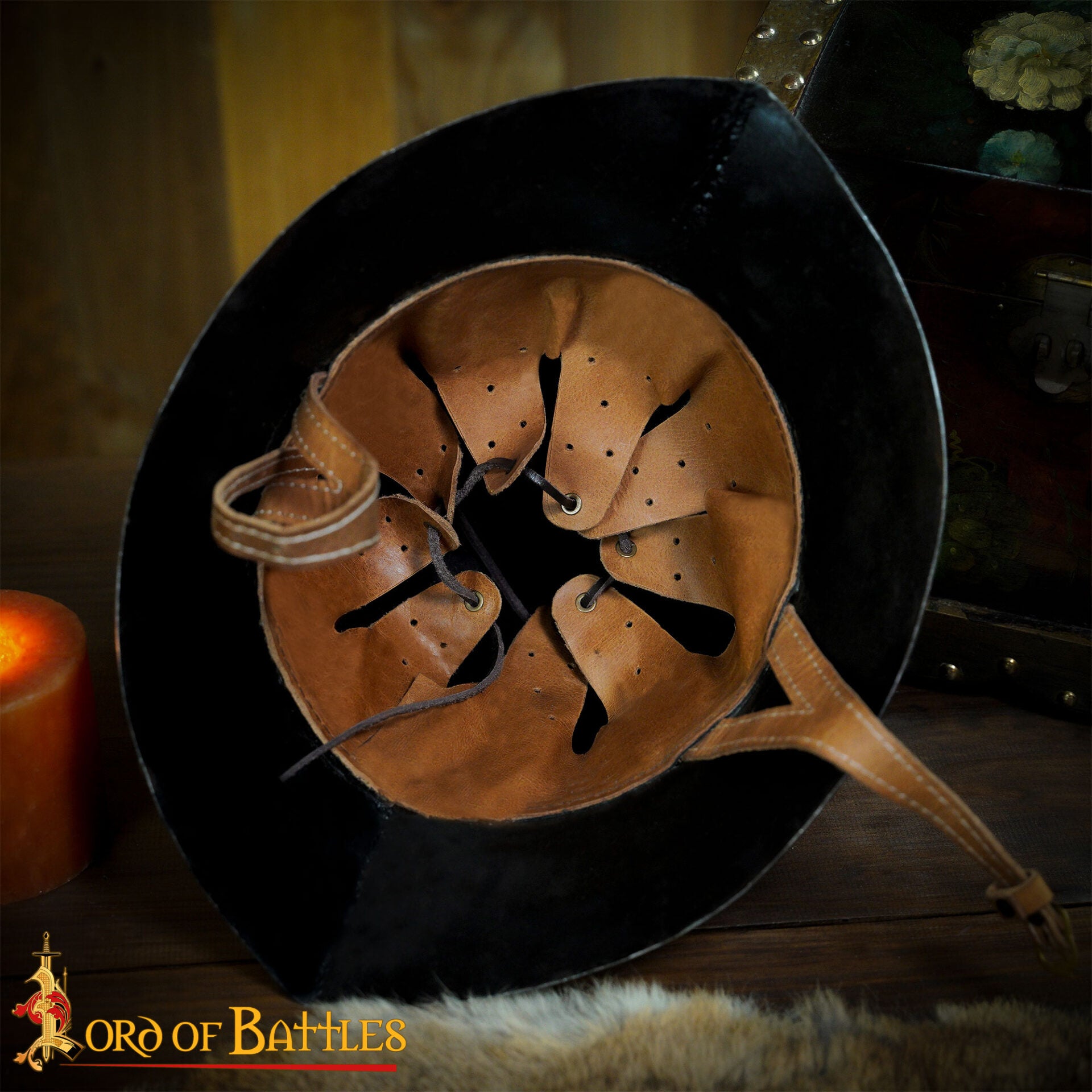 Casco Borgoñón del Siglo Xv - Casco de Infantería de Acero de Calibre 14 con Forro de Cuero - Imagen 8