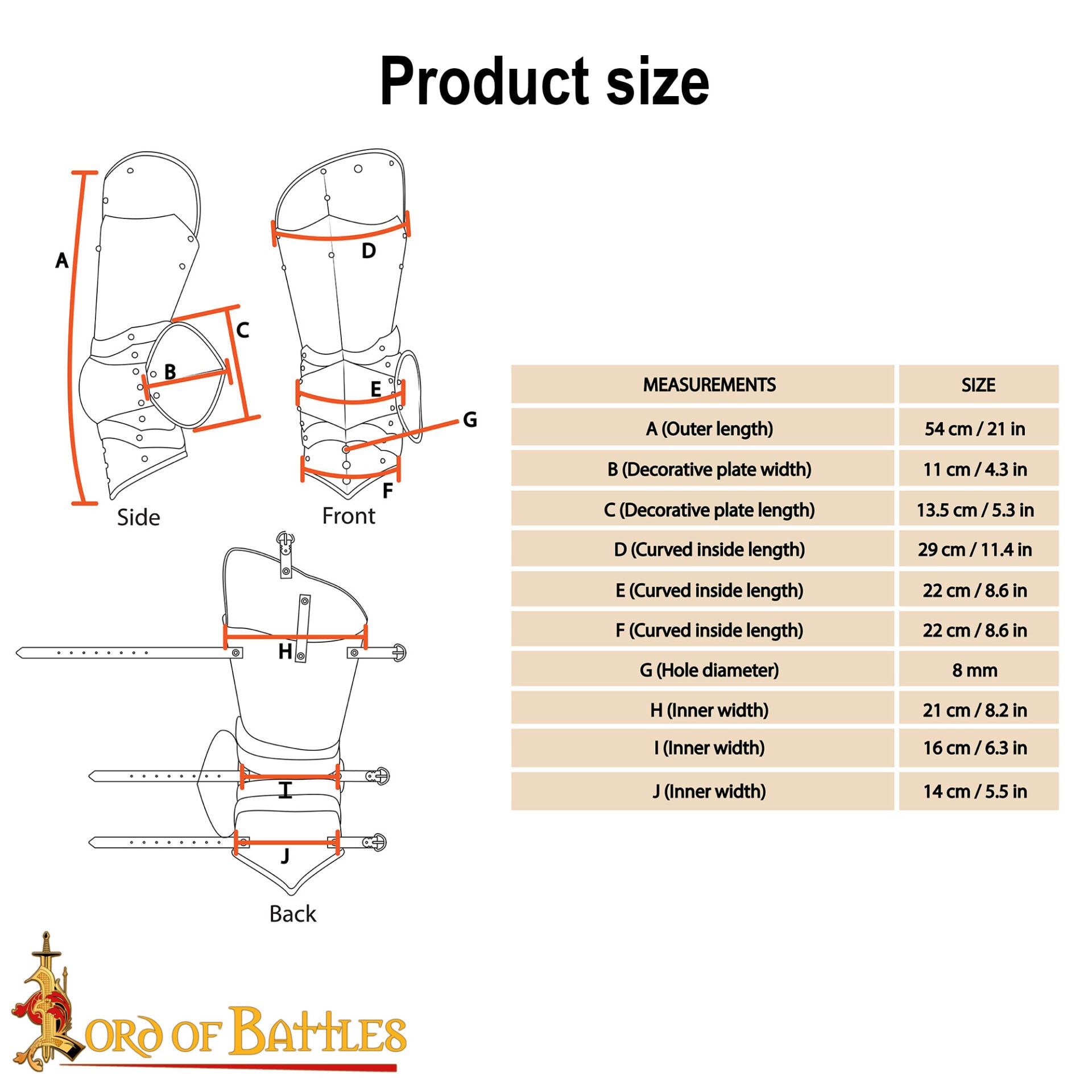 Armadura de Piernas de Caballero Gótico con Poleyns - Acero Pulido de Calibre 16 - Imagen 3