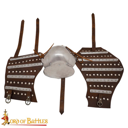 Armadura Medieval Entablillada - Acero Pulido Calibre 16 y Cuero - Ajuste Universal - Imagen 5
