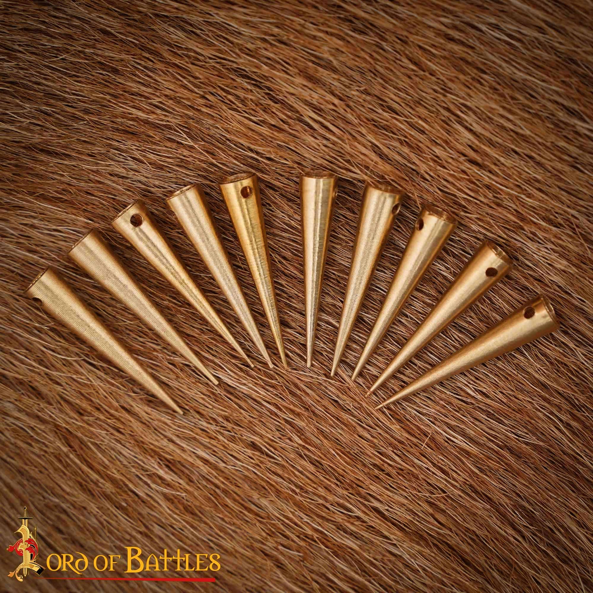 Aiglets Medievales de Latón - Juego de 10 Puntas de Cordón Resistentes (2,6 Cm) - Imagen 2