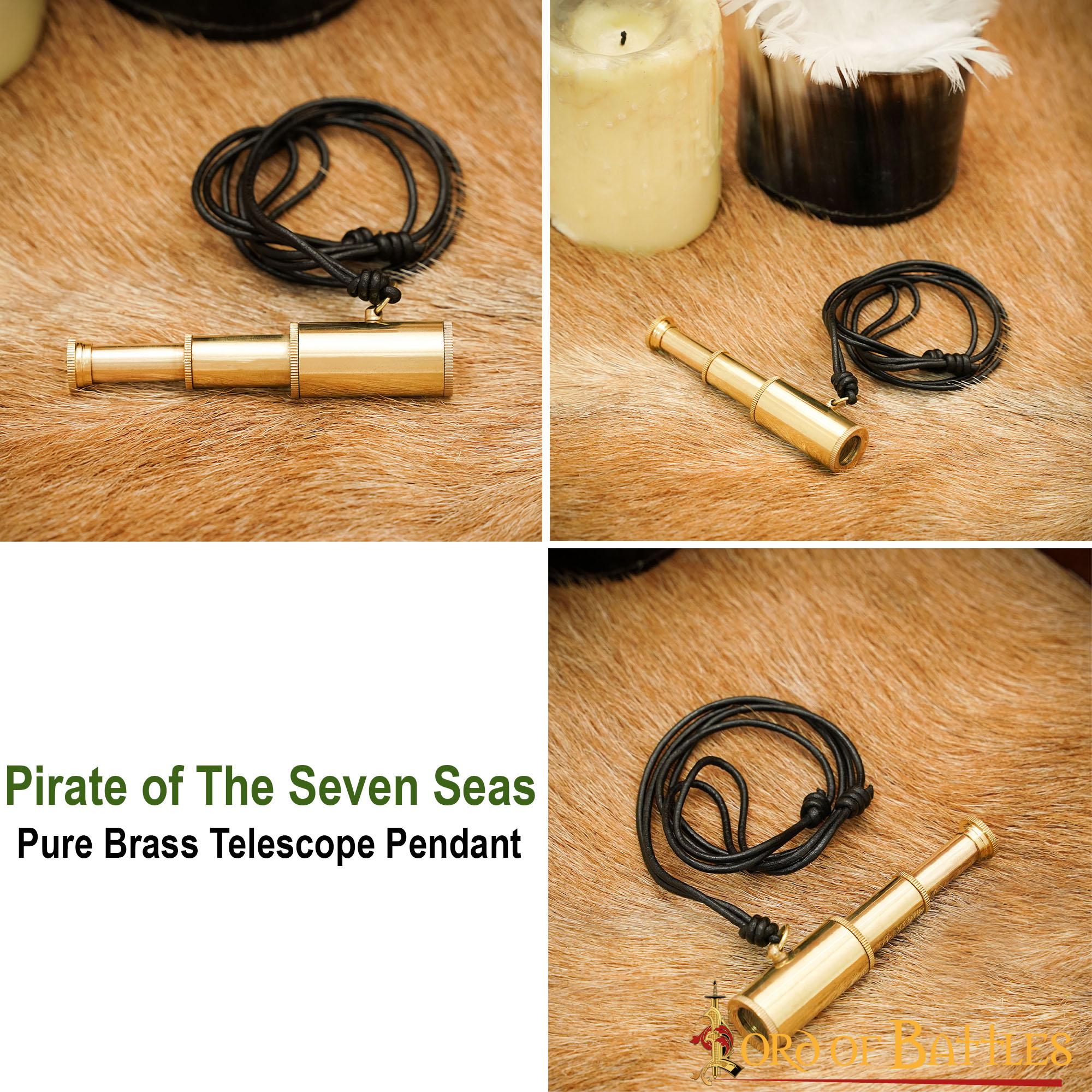 Colgante Pirata Telescopio de Latón - Mini Collar Catalejo para Disfraces Históricos Náuticos - Imagen 21
