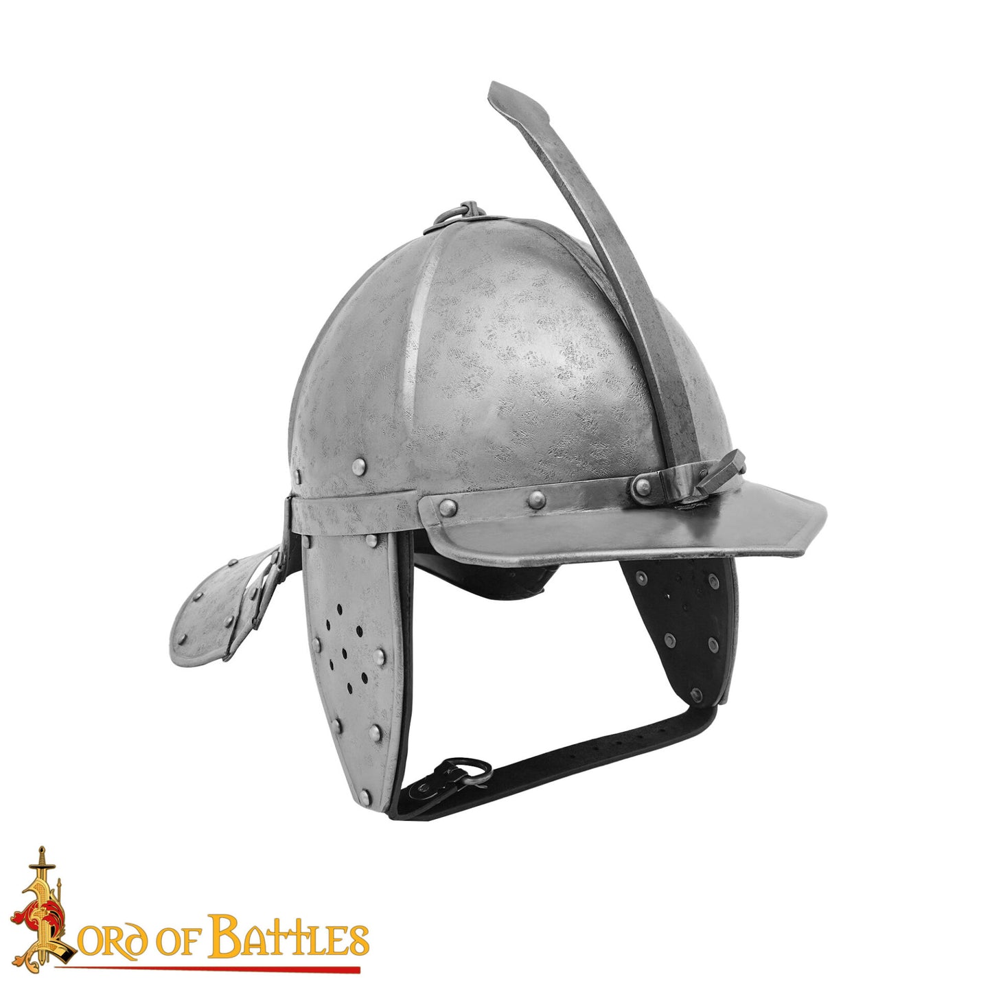Auténtico Casco Medieval con Cola de Langosta - Acero de Calibre 16 con Forro Acolchado para Larp y Exhibición - Imagen 4