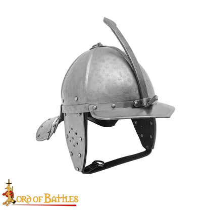 Auténtico Casco Medieval con Cola de Langosta - Acero de Calibre 16 con Forro Acolchado para Larp y Exhibición - Imagen 4