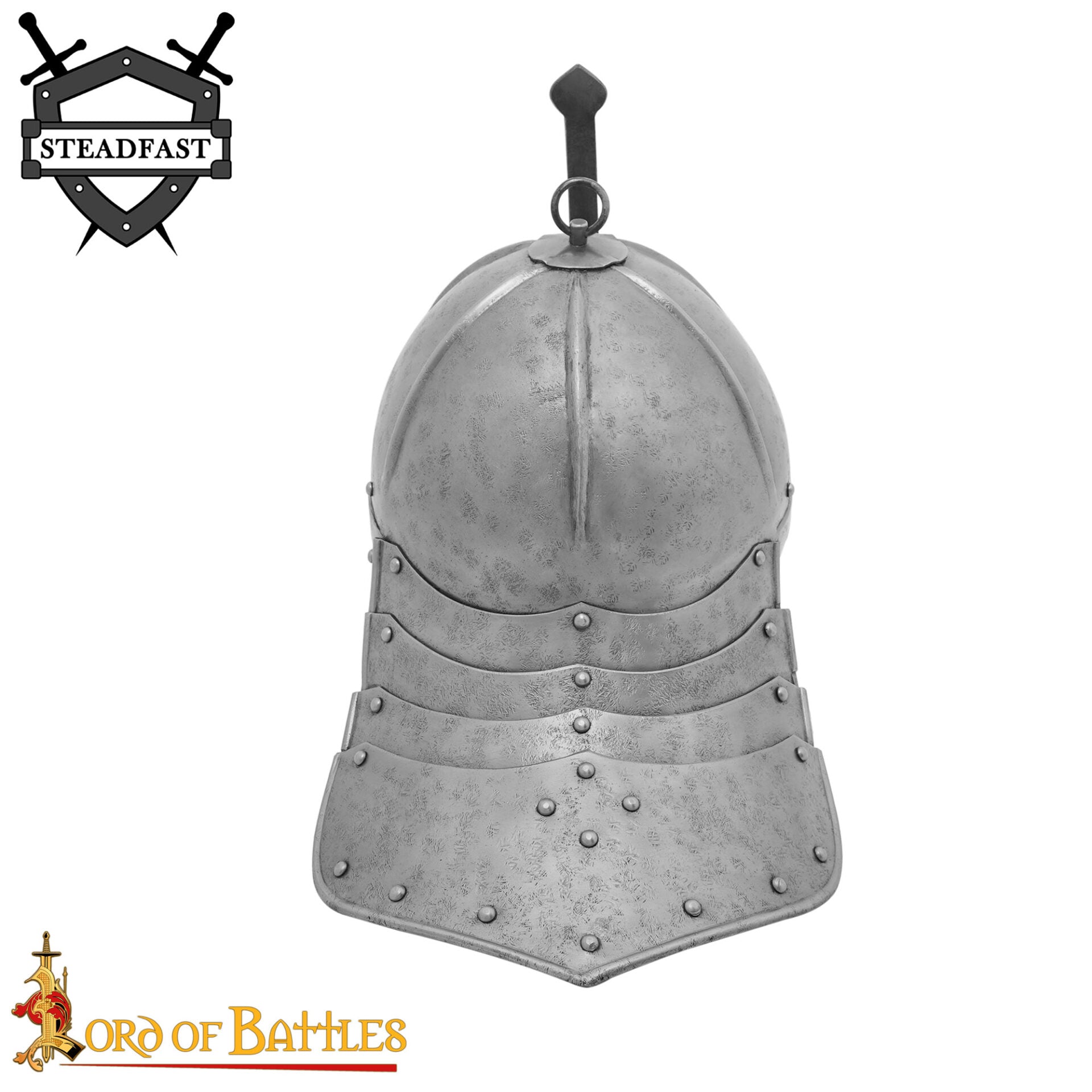 Auténtico Casco Medieval con Cola de Langosta - Acero de Calibre 16 con Forro Acolchado para Larp y Exhibición - Imagen 5