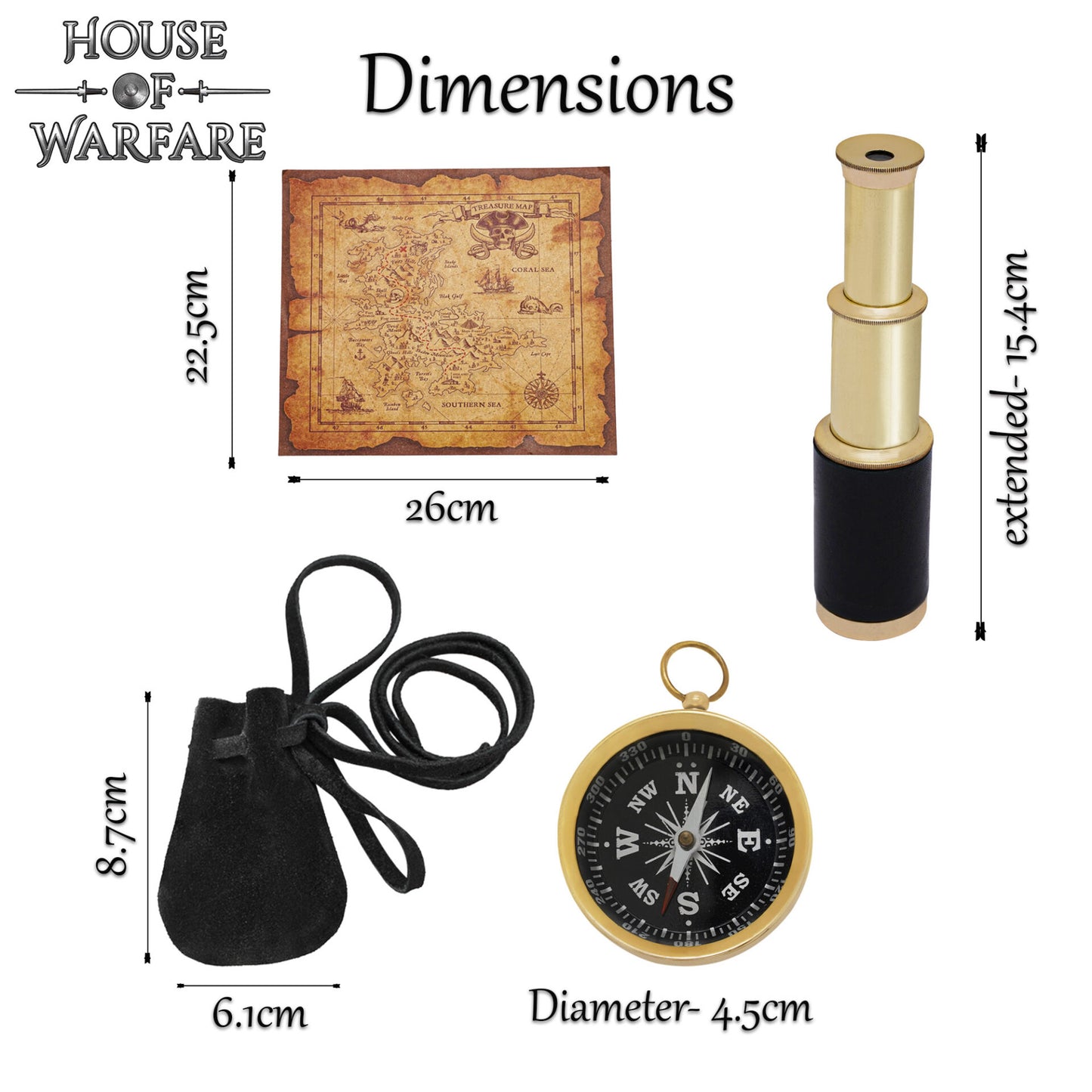 Juego de Búsqueda del Tesoro Brújula Telescopio Mapa Ideal para Larp Cosplay - Imagen 3