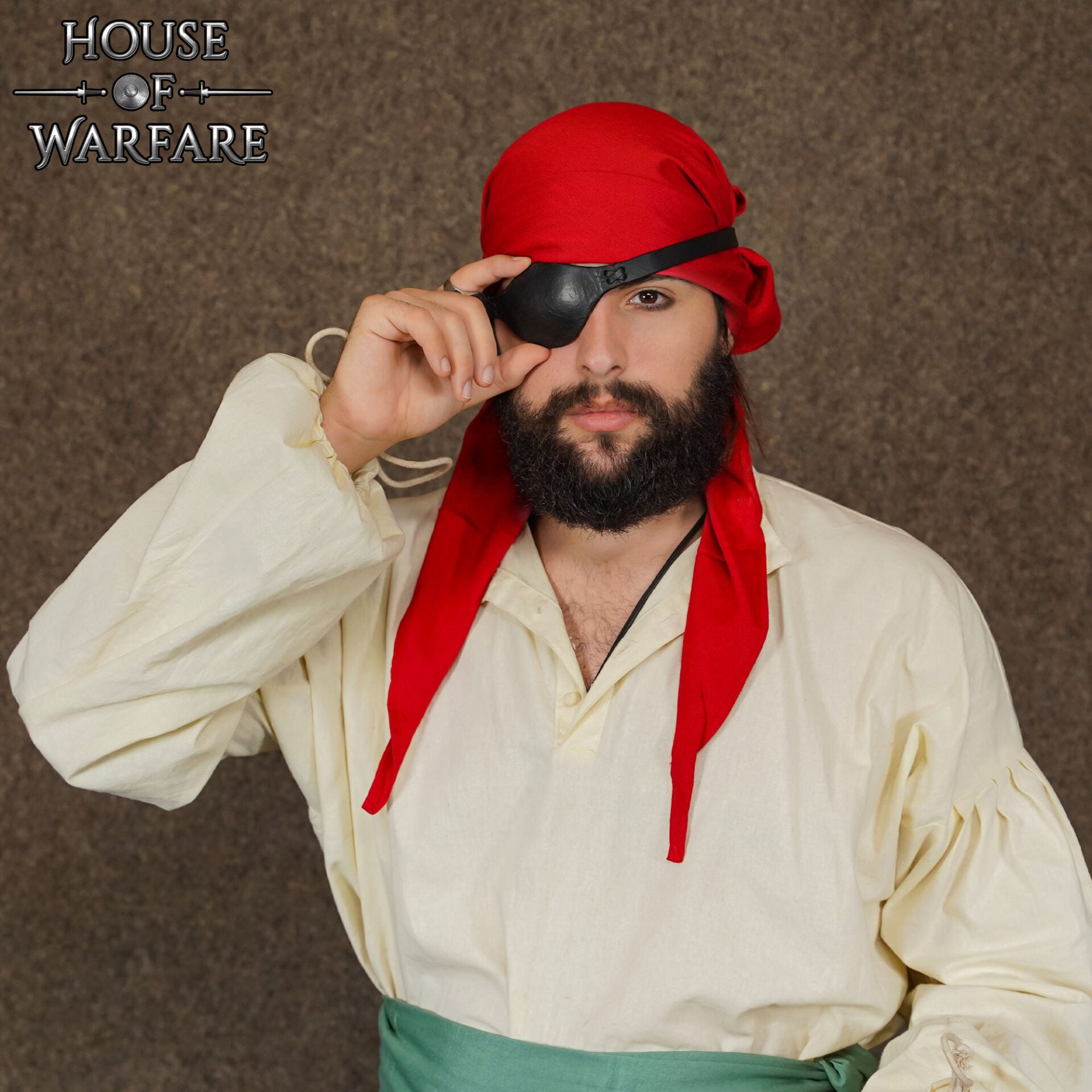 Parche Ocular Pirata de Cuero Auténtico - Cubreojos Negro Ajustable para Disfraces, Larp y Temas Piratas - Imagen 2