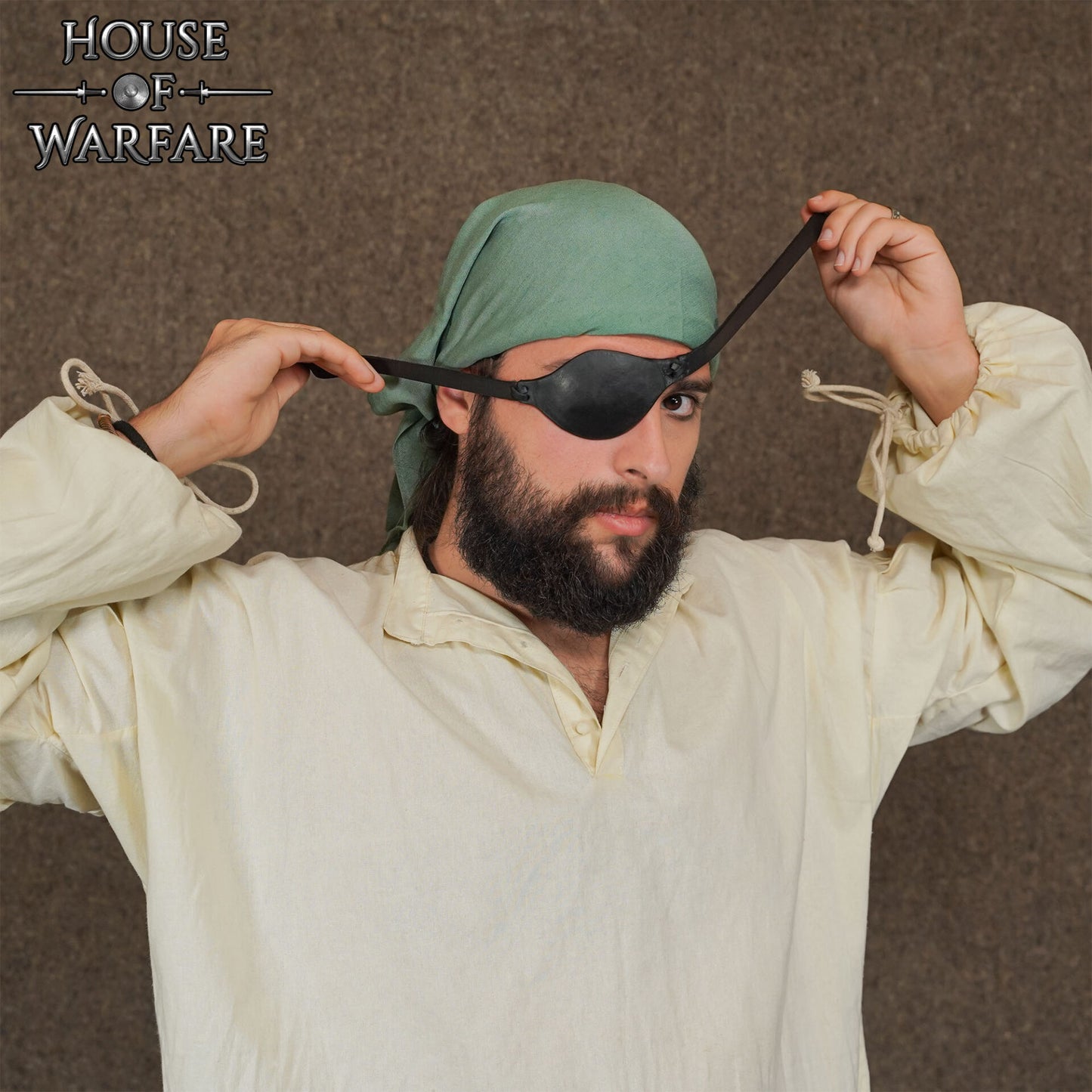Parche Ocular Pirata de Cuero Auténtico - Cubreojos Negro Ajustable para Disfraces, Larp y Temas Piratas - Imagen 5