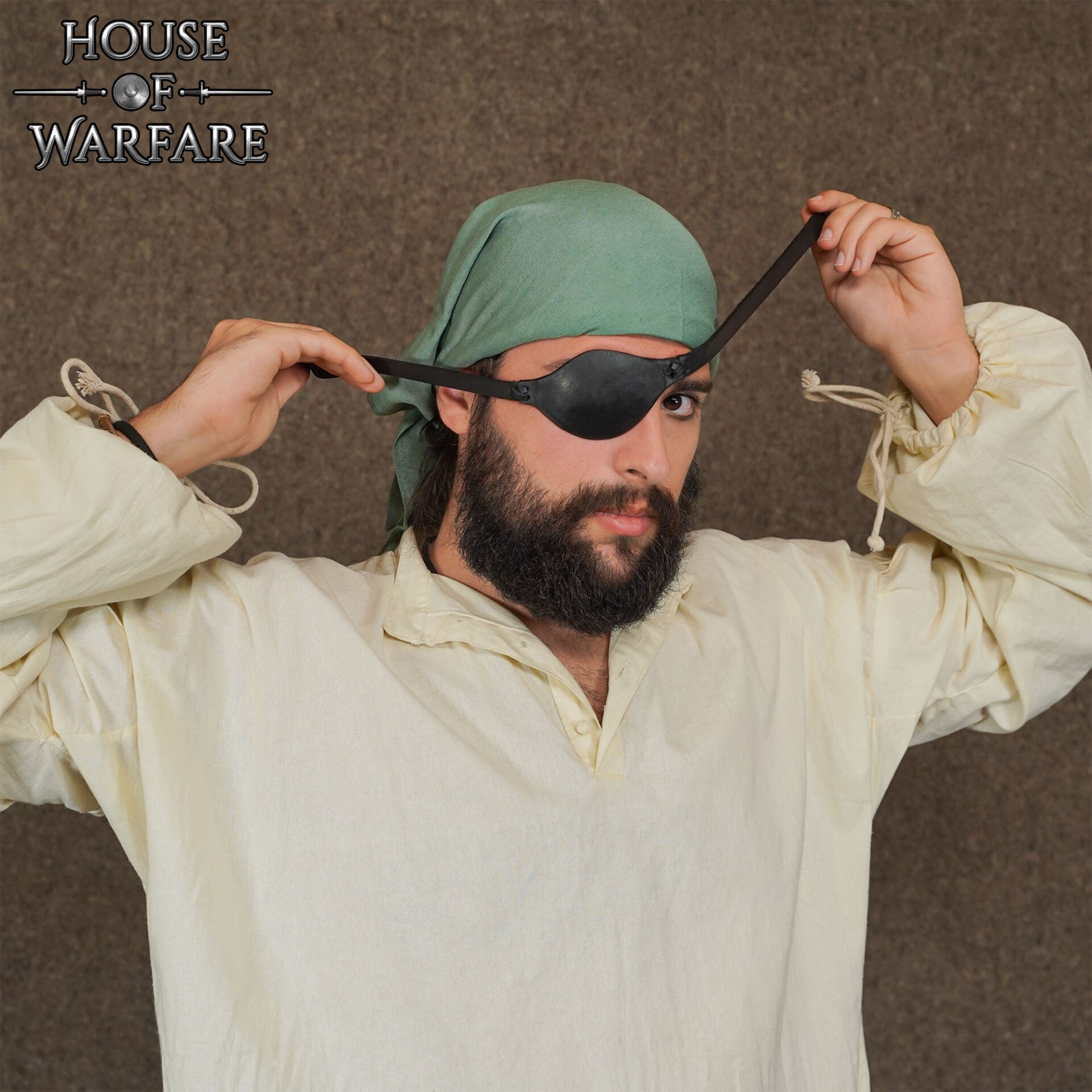 Parche Ocular Pirata de Cuero Auténtico - Cubreojos Negro Ajustable para Disfraces, Larp y Temas Piratas - Imagen 5