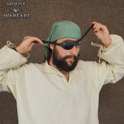Parche Ocular Pirata de Cuero Auténtico - Cubreojos Negro Ajustable para Disfraces, Larp y Temas Piratas - Imagen 5