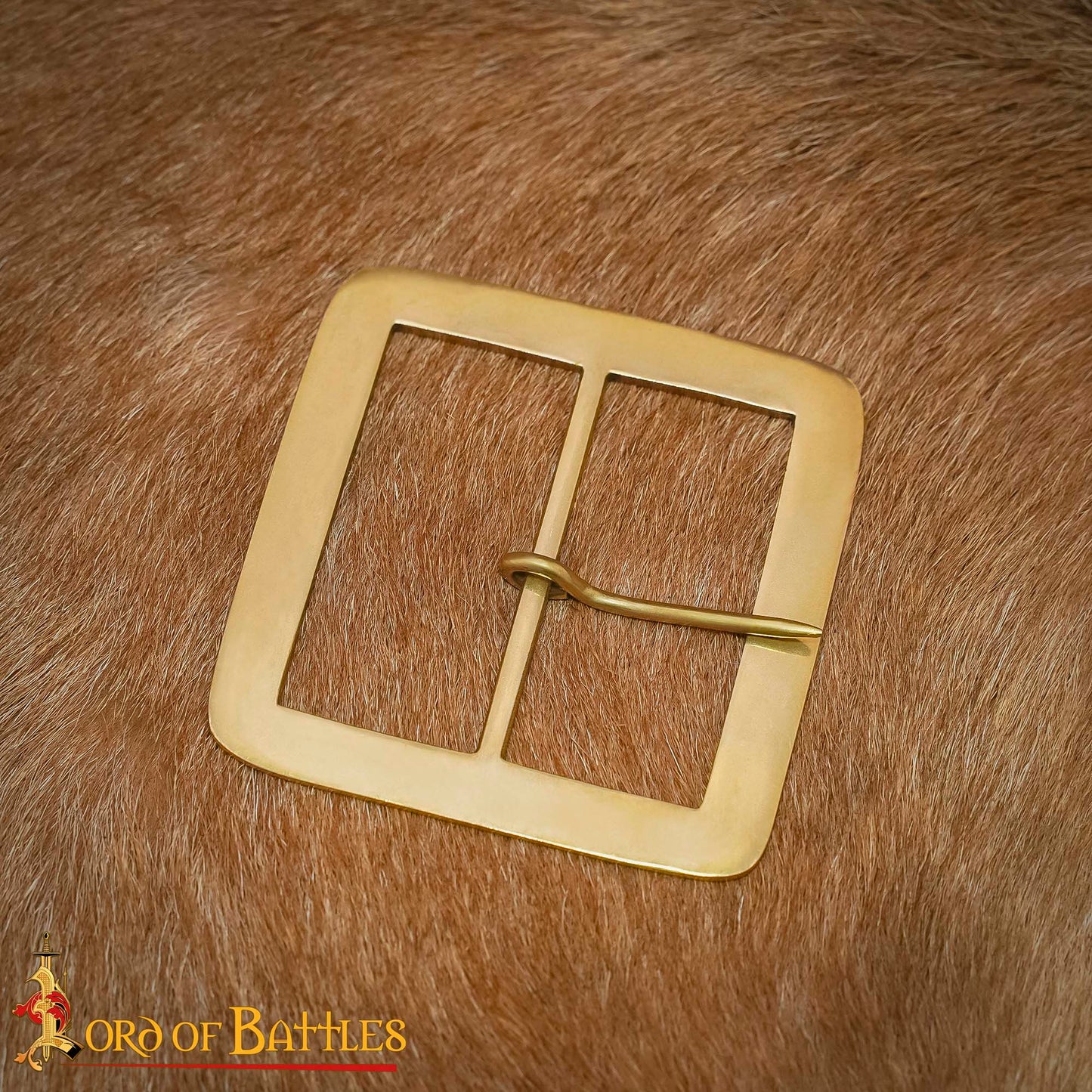 Hebilla Cuadrada Medieval de Latón Macizo - 3.6" para Cinturones Anchos de Cuero y Accesorios de Disfraces - Imagen 7