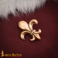 Montura Medieval para Cinturón - Emblema de la Flor de Lis de Bronce (reverso de 2 Clavijas) - Imagen 1