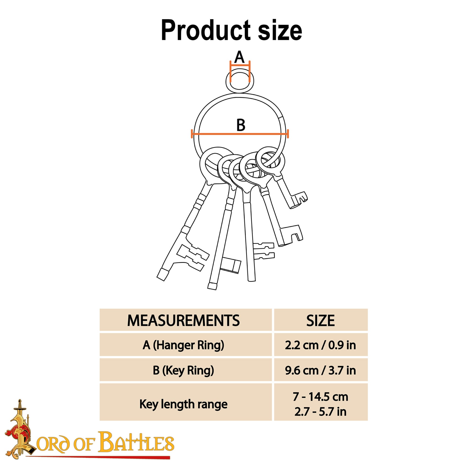 Juego de Llaves Medievales de Latón para Mazmorras - Réplica Histórica de 5 Piezas para Decoración Pirata y Salas de Escape - Imagen 3