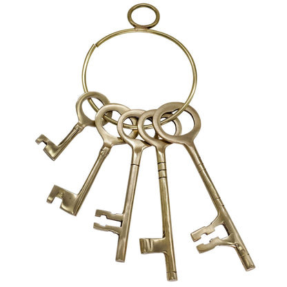 Juego de Llaves Medievales de Latón para Mazmorras - Réplica Histórica de 5 Piezas para Decoración Pirata y Salas de Escape - Imagen 18