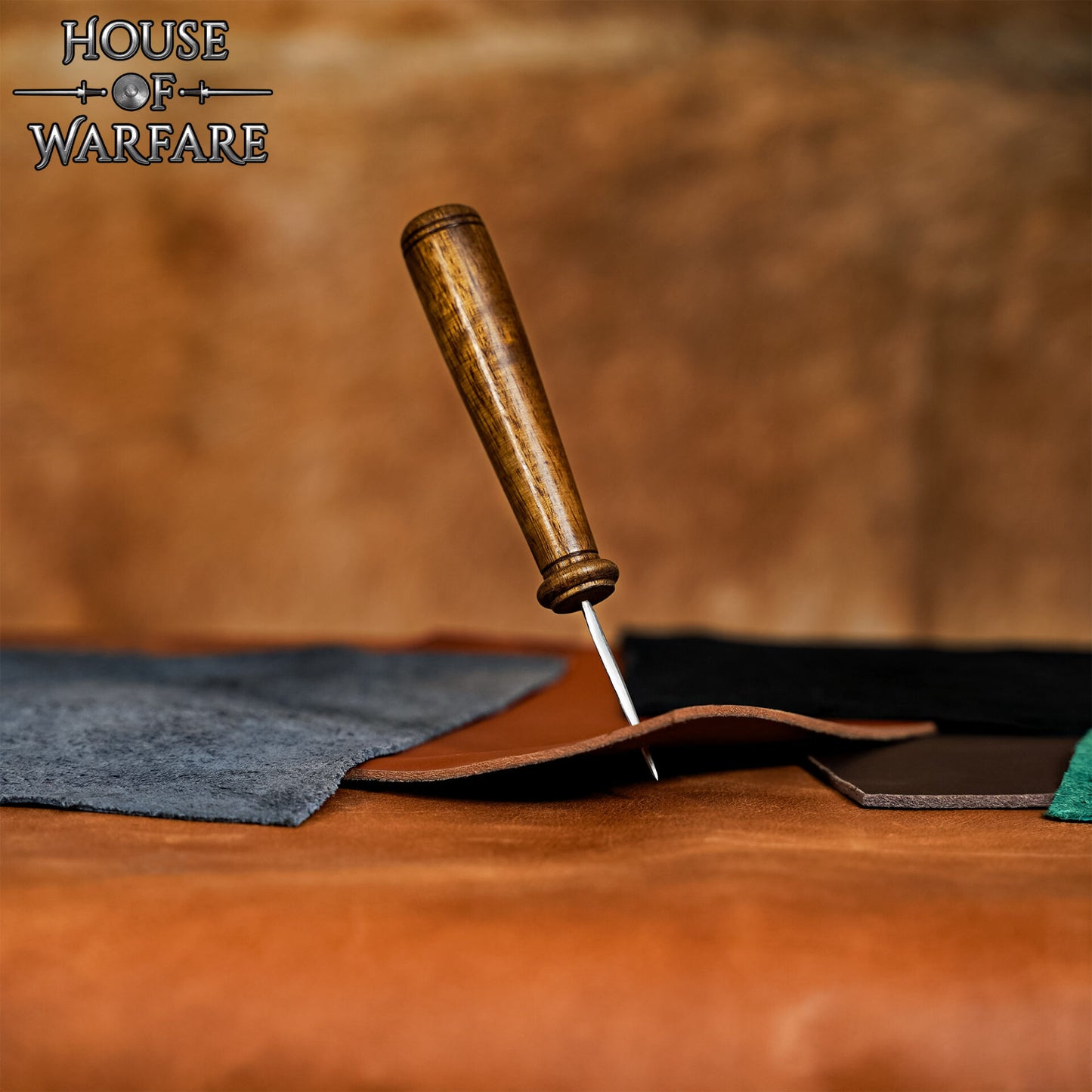 Lezna de Cuero - Mango de Madera Pulida - Herramienta de Costura Tradicional - Imagen 6