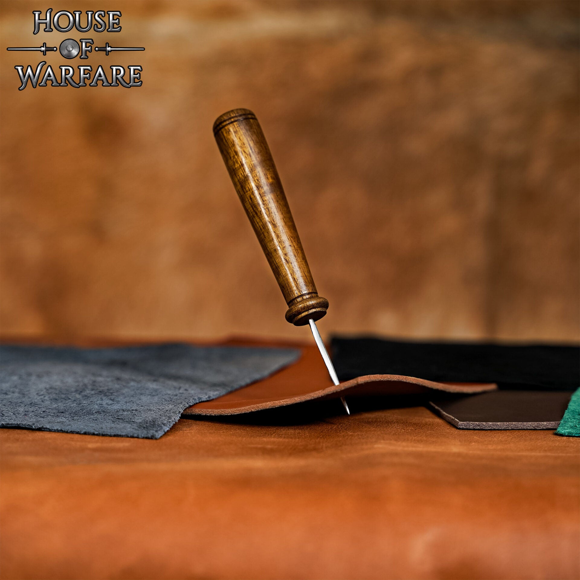 Lezna de Cuero - Mango de Madera Pulida - Herramienta de Costura Tradicional - Imagen 6
