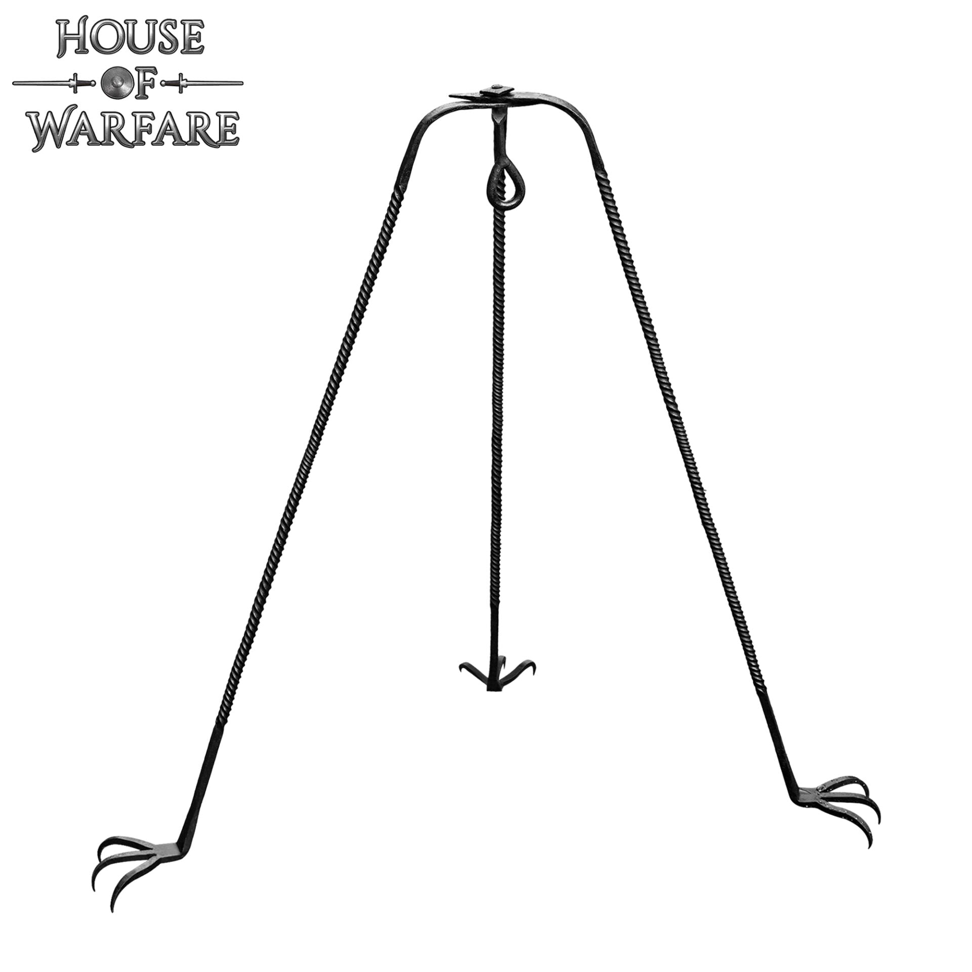 Trípode de Cocina de Hierro Medieval Forjado a Mano - Acabado en Negro Soporte de Hoguera para Cocinar Al Aire Libre - Imagen 4